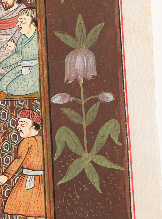 Hand-Painted Indo-Persian Illustration On Linen