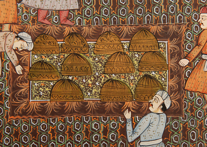 Hand-Painted Indo-Persian Illustration On Linen