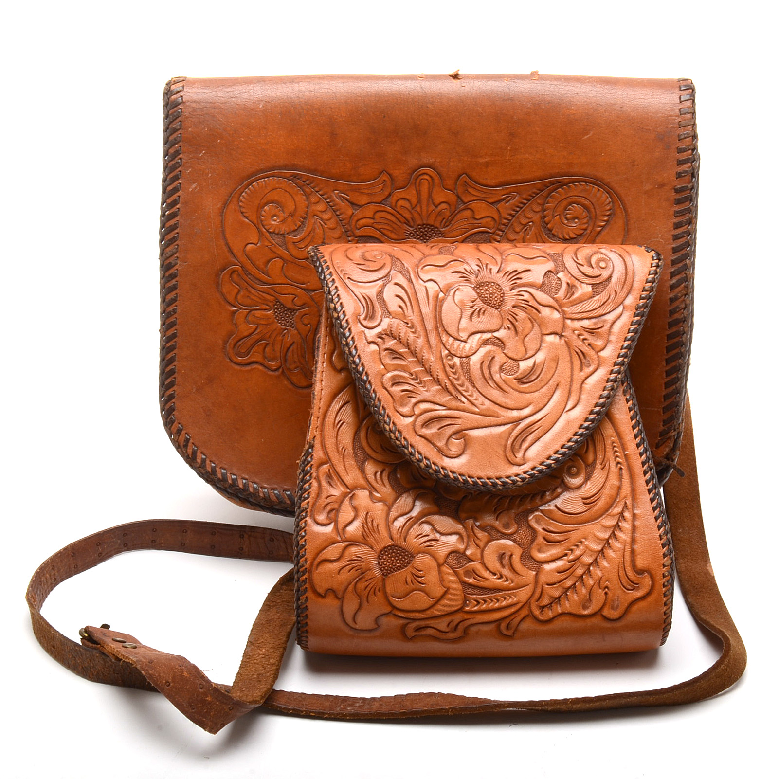 Vintage Tooled Leather Handbags