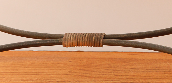 Wrought Iron and Wicker Bench