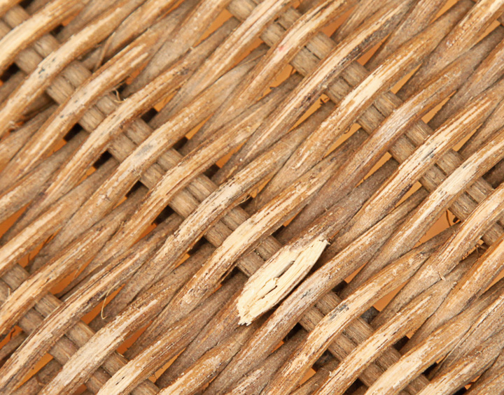 Wrought Iron and Wicker Bench