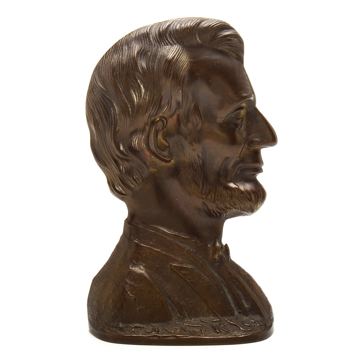 Abraham Lincoln Bronze Tone  Metal Bookend