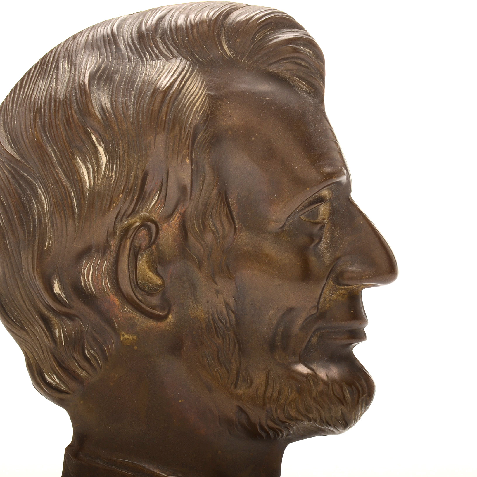 Abraham Lincoln Bronze Tone  Metal Bookend