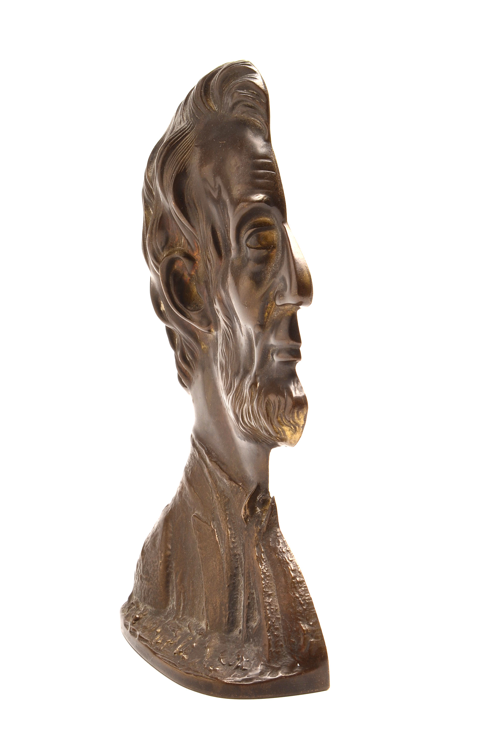Abraham Lincoln Bronze Tone  Metal Bookend