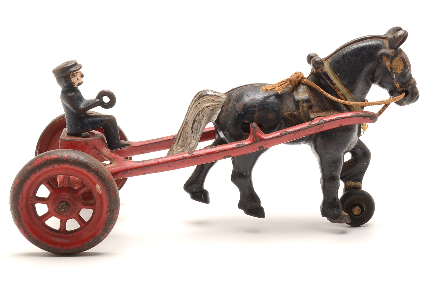 Vintage Cast Iron Horse and Driver by Kenton Toys