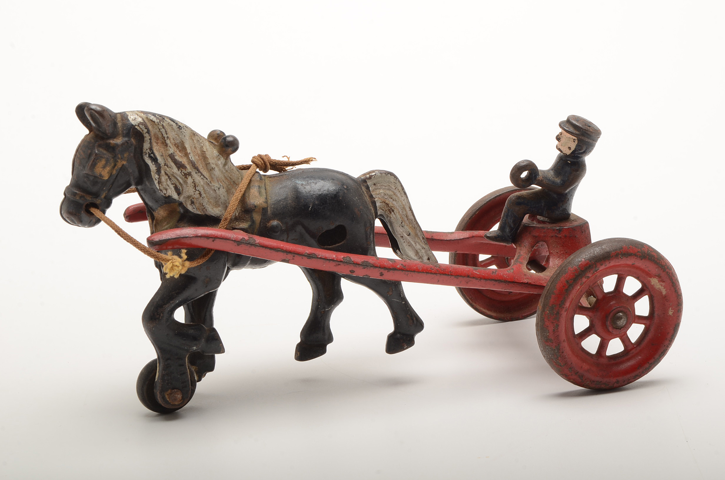 Vintage Cast Iron Horse and Driver by Kenton Toys