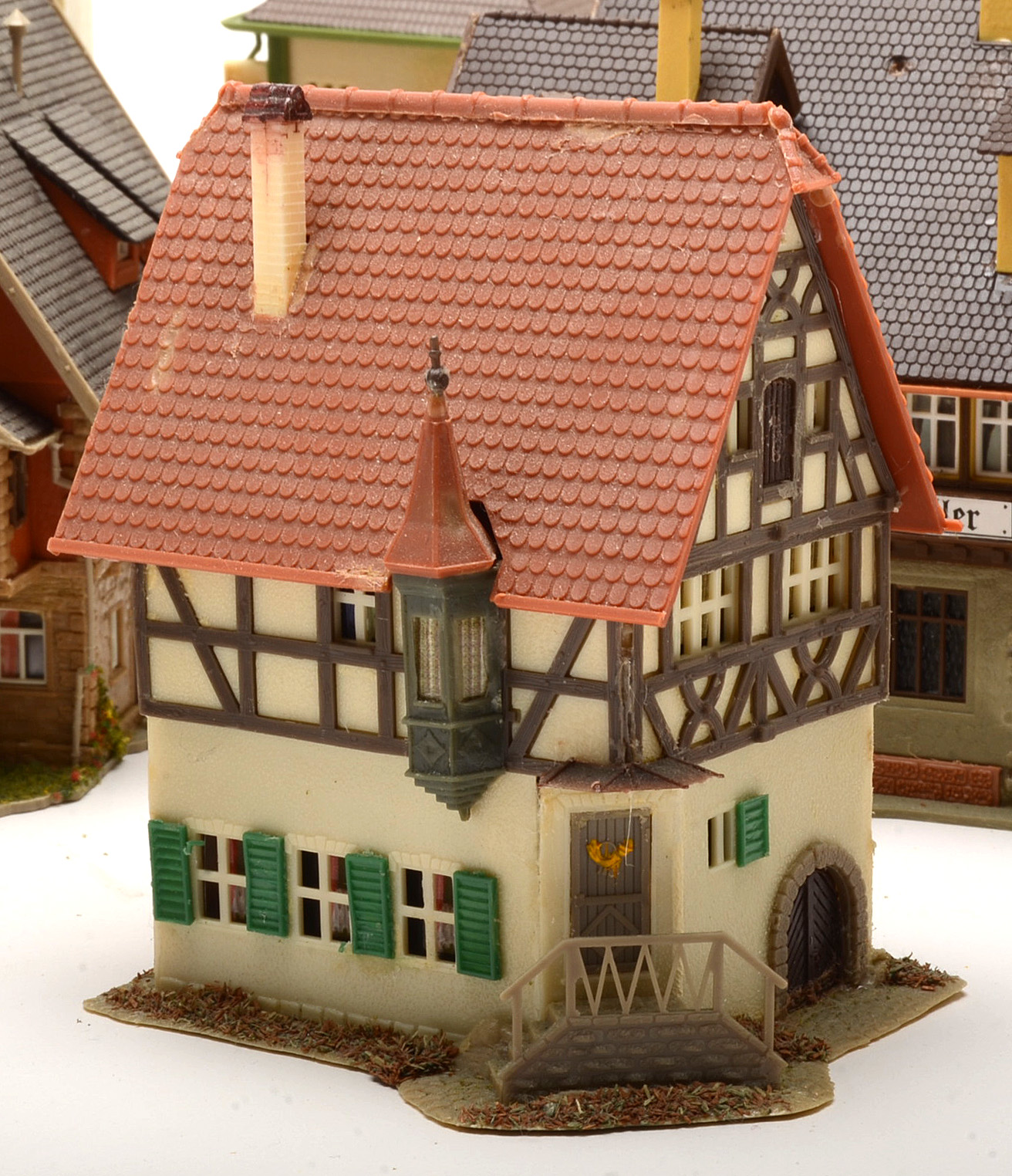 Collection of Miniature Railroad N Scale Layout Buildings including Apartment Buildings