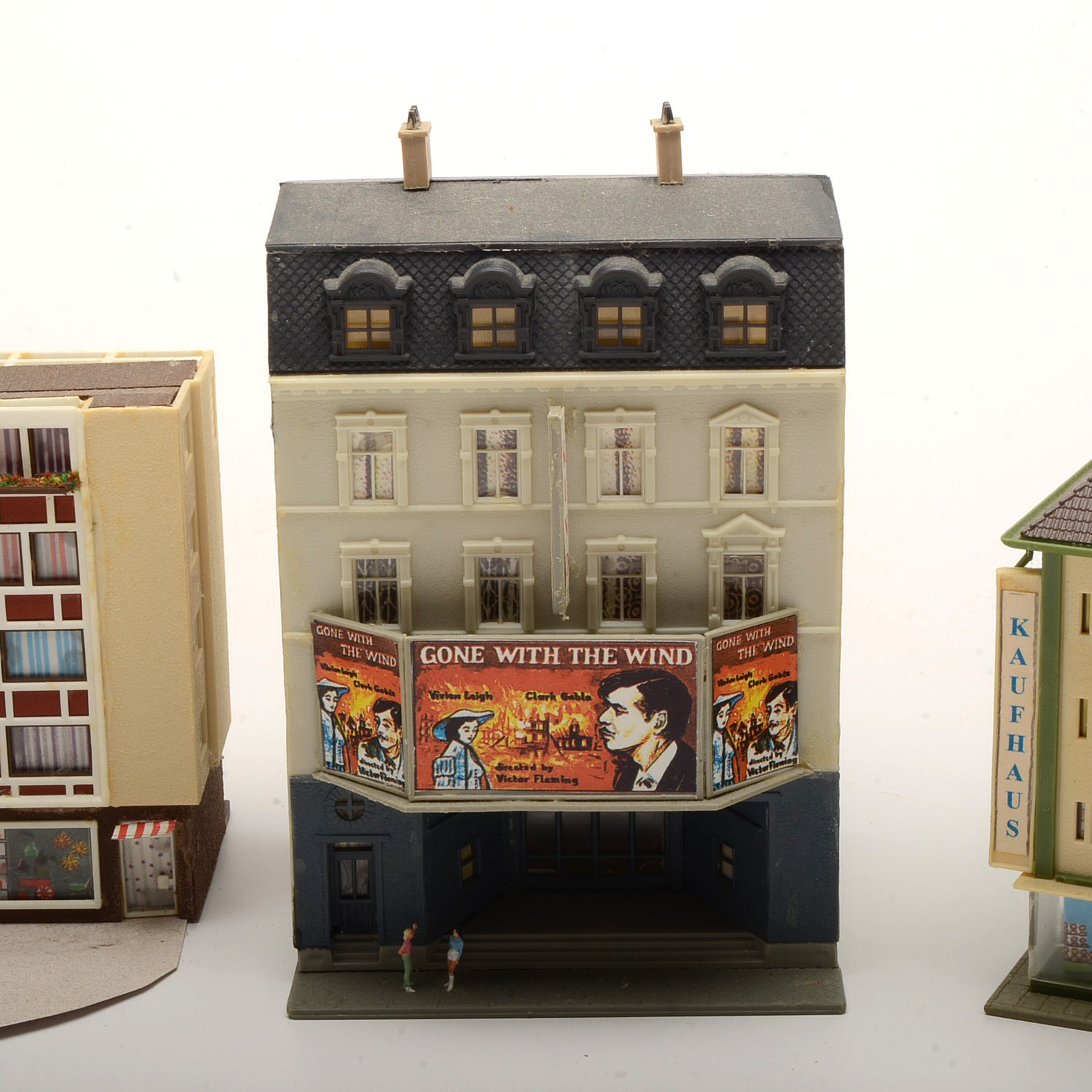 Collection of Miniature Railroad N Scale Layout Buildings including Apartment Buildings