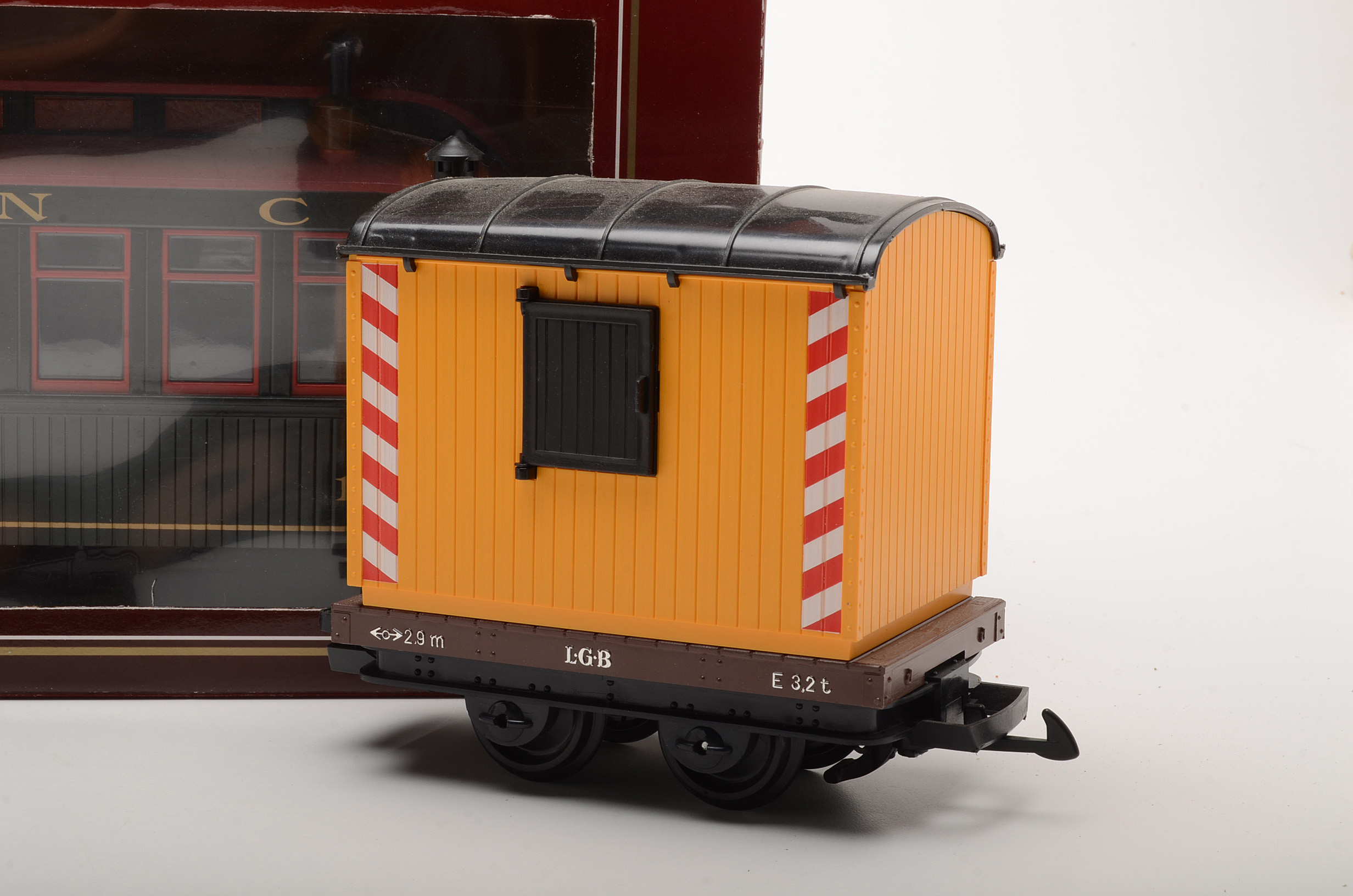 Collection of Garden Scale Train Cars with Boxes