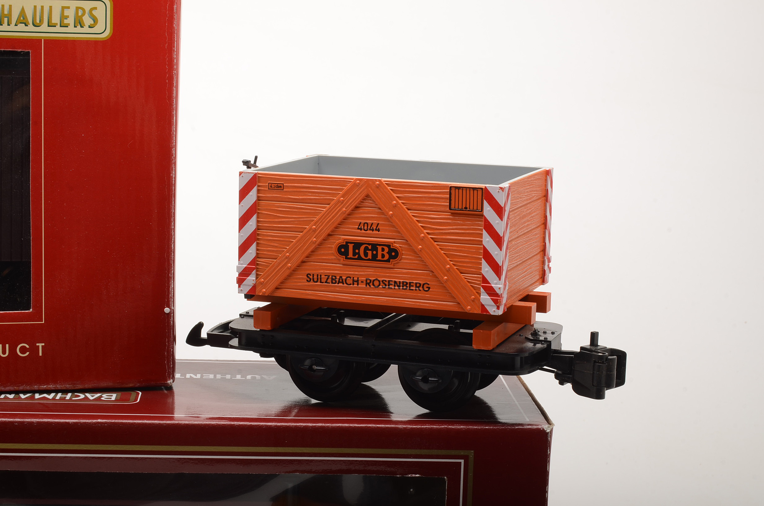 Collection of Garden Scale Train Cars with Boxes
