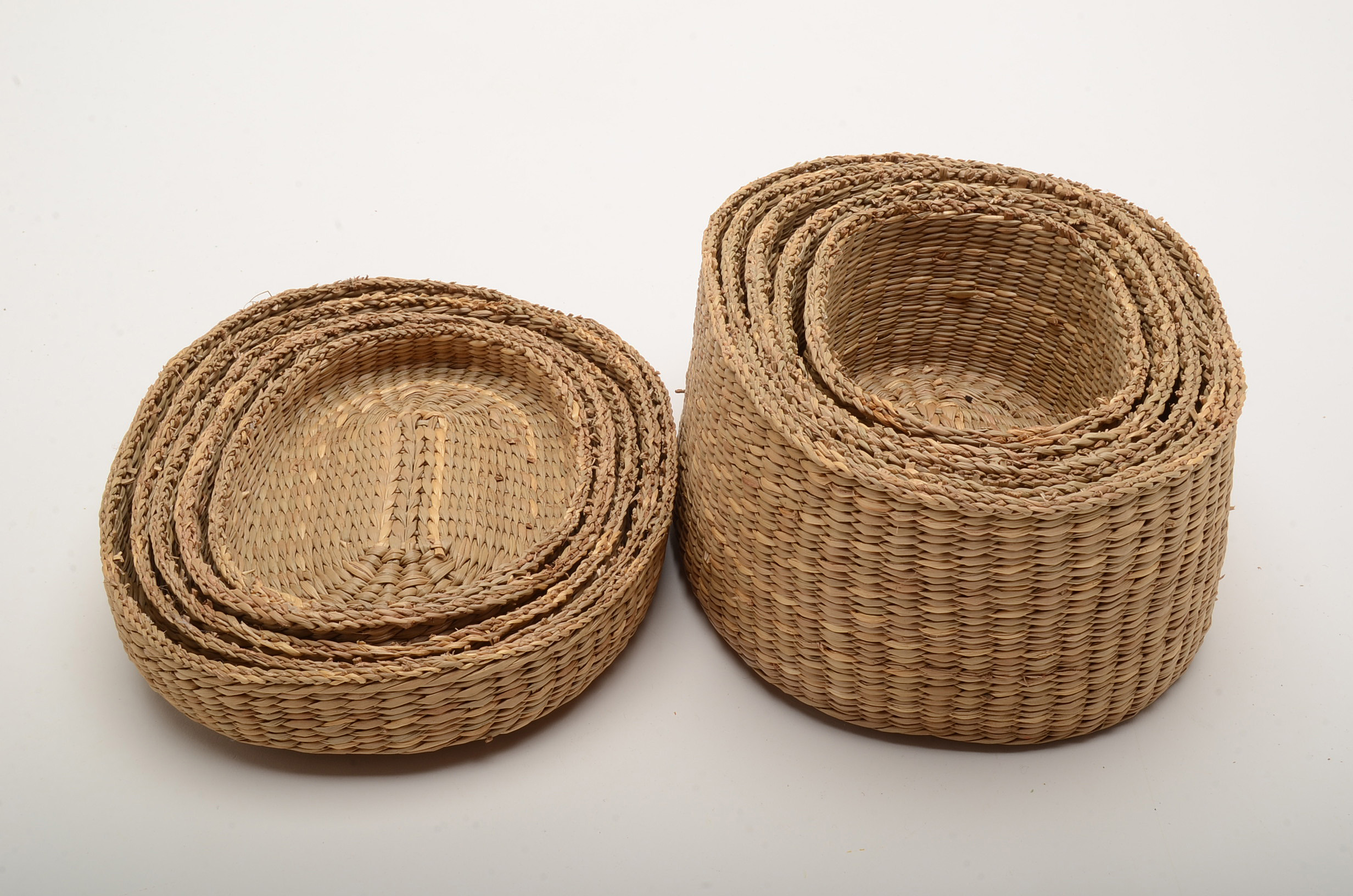 Miniature Nantucket Style Basket and Nested Seagrass Baskets