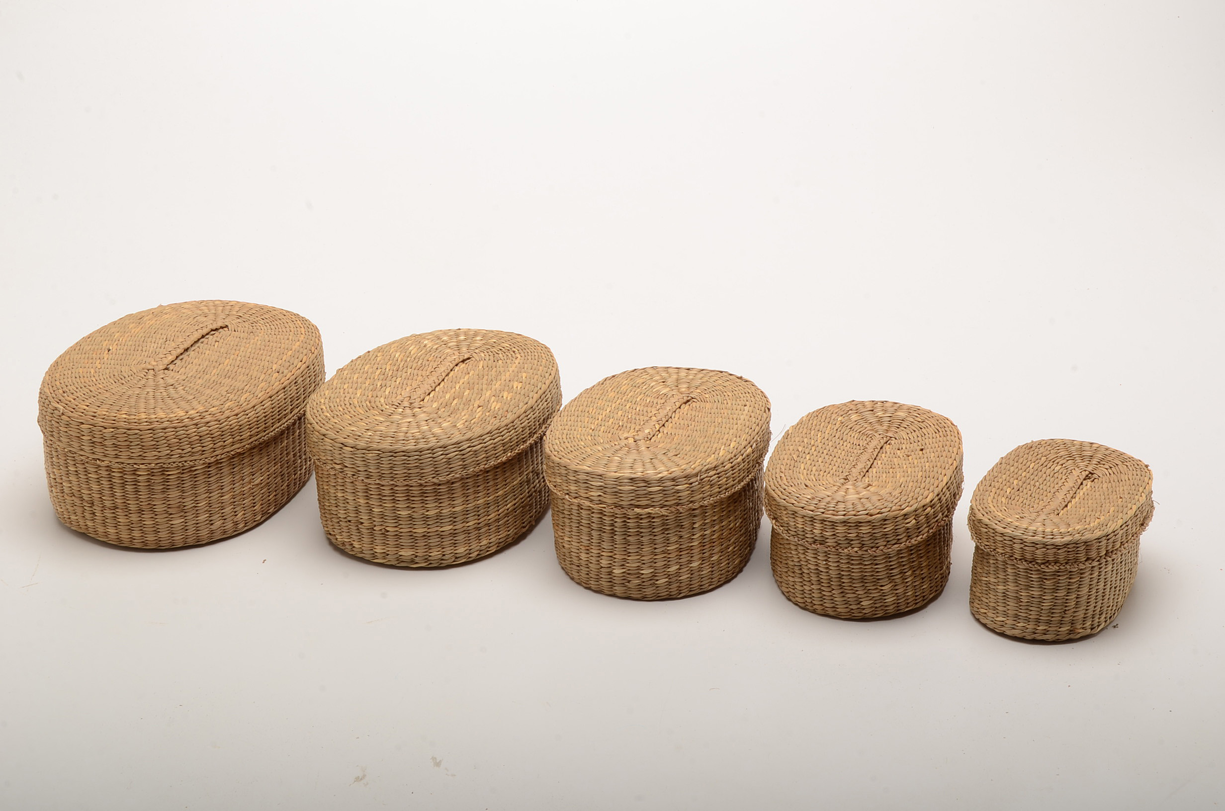 Miniature Nantucket Style Basket and Nested Seagrass Baskets