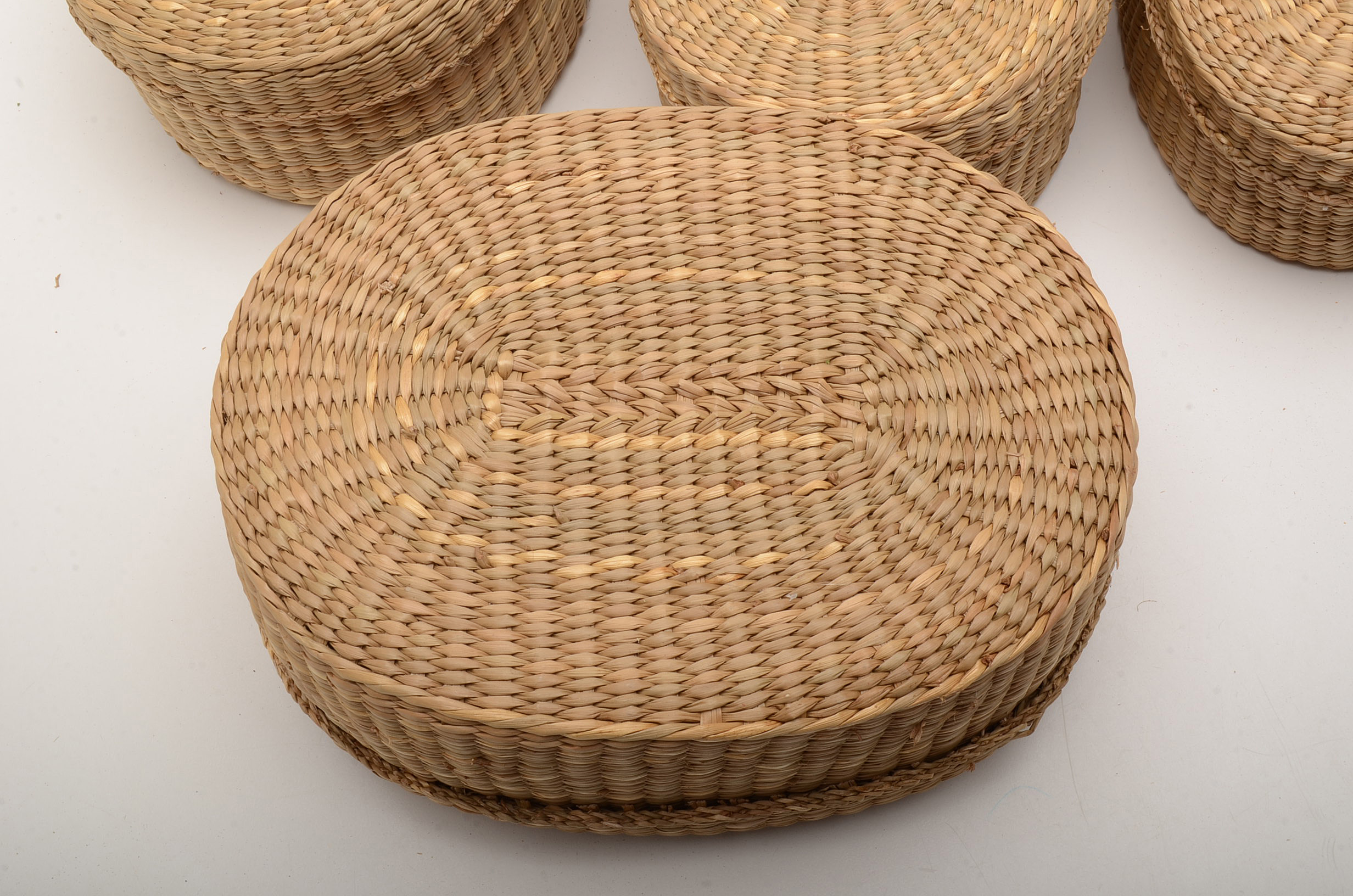 Miniature Nantucket Style Basket and Nested Seagrass Baskets