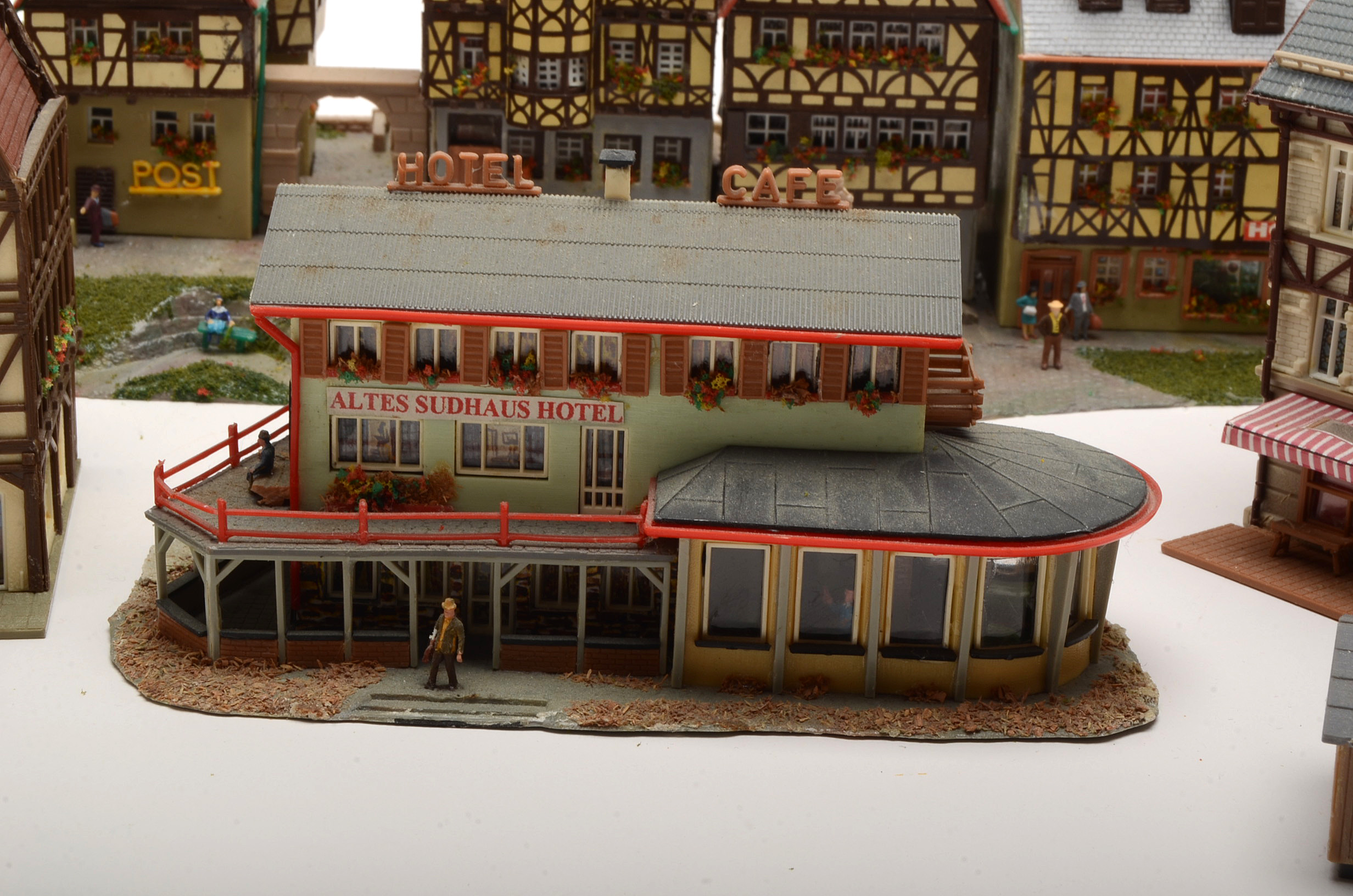 Collection of Miniature Railroad N Scale Layout Buildings including Shell Refinery