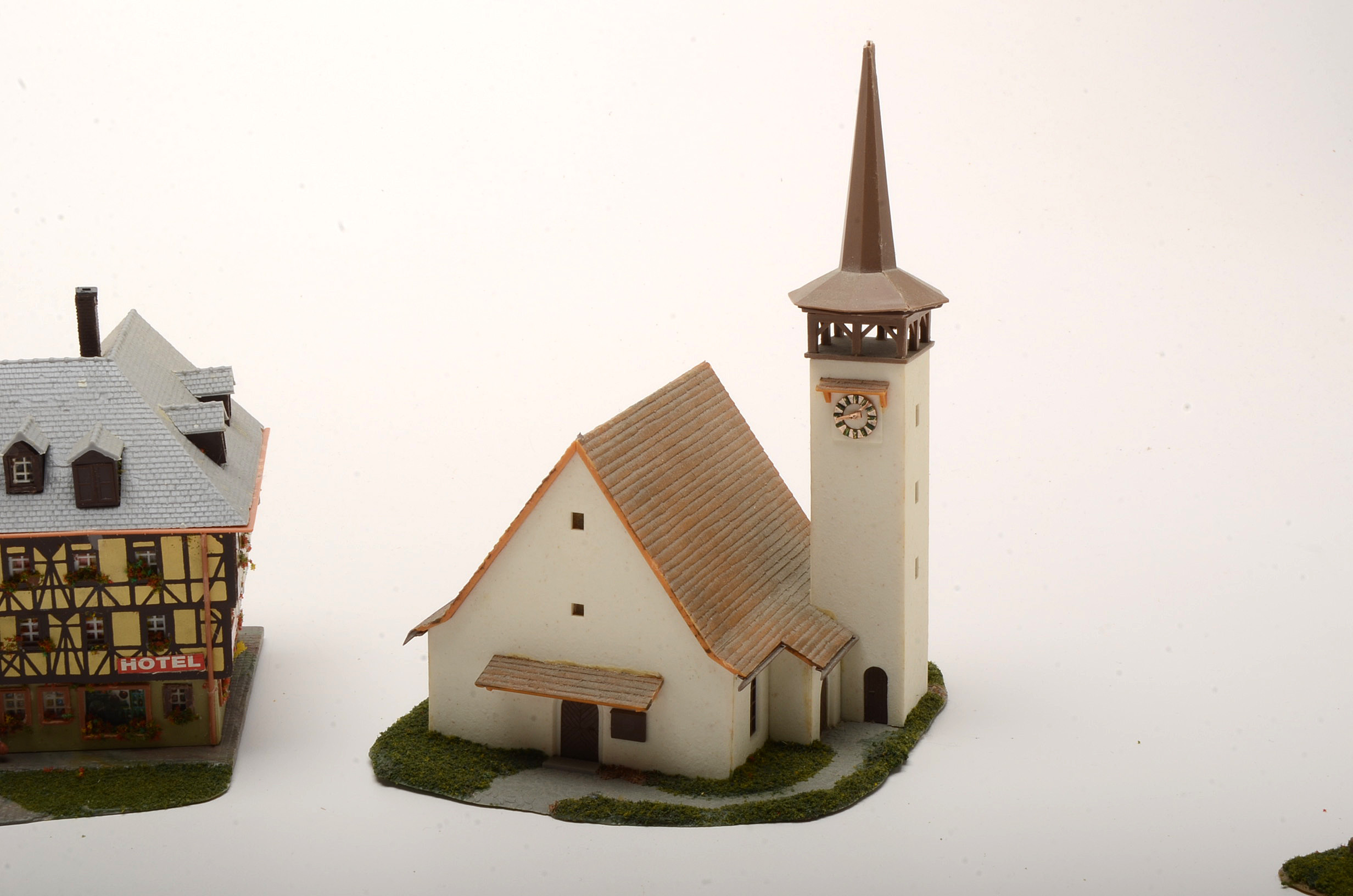 Collection of Miniature Railroad N Scale Layout Buildings including Shell Refinery