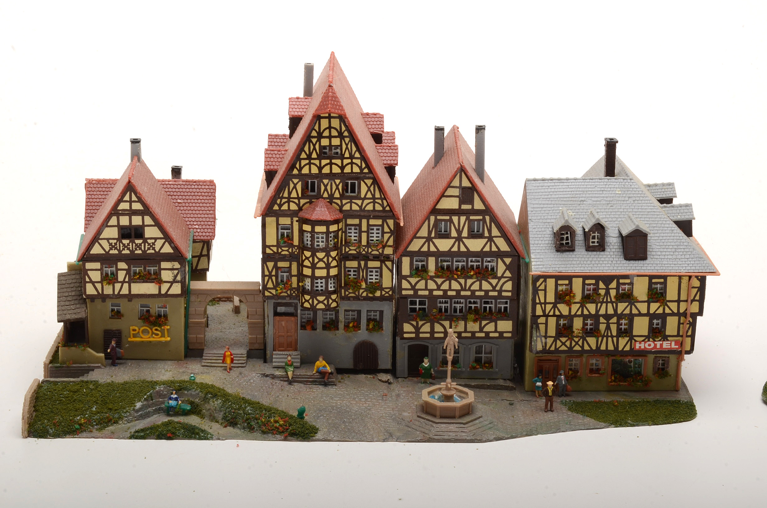 Collection of Miniature Railroad N Scale Layout Buildings including Shell Refinery