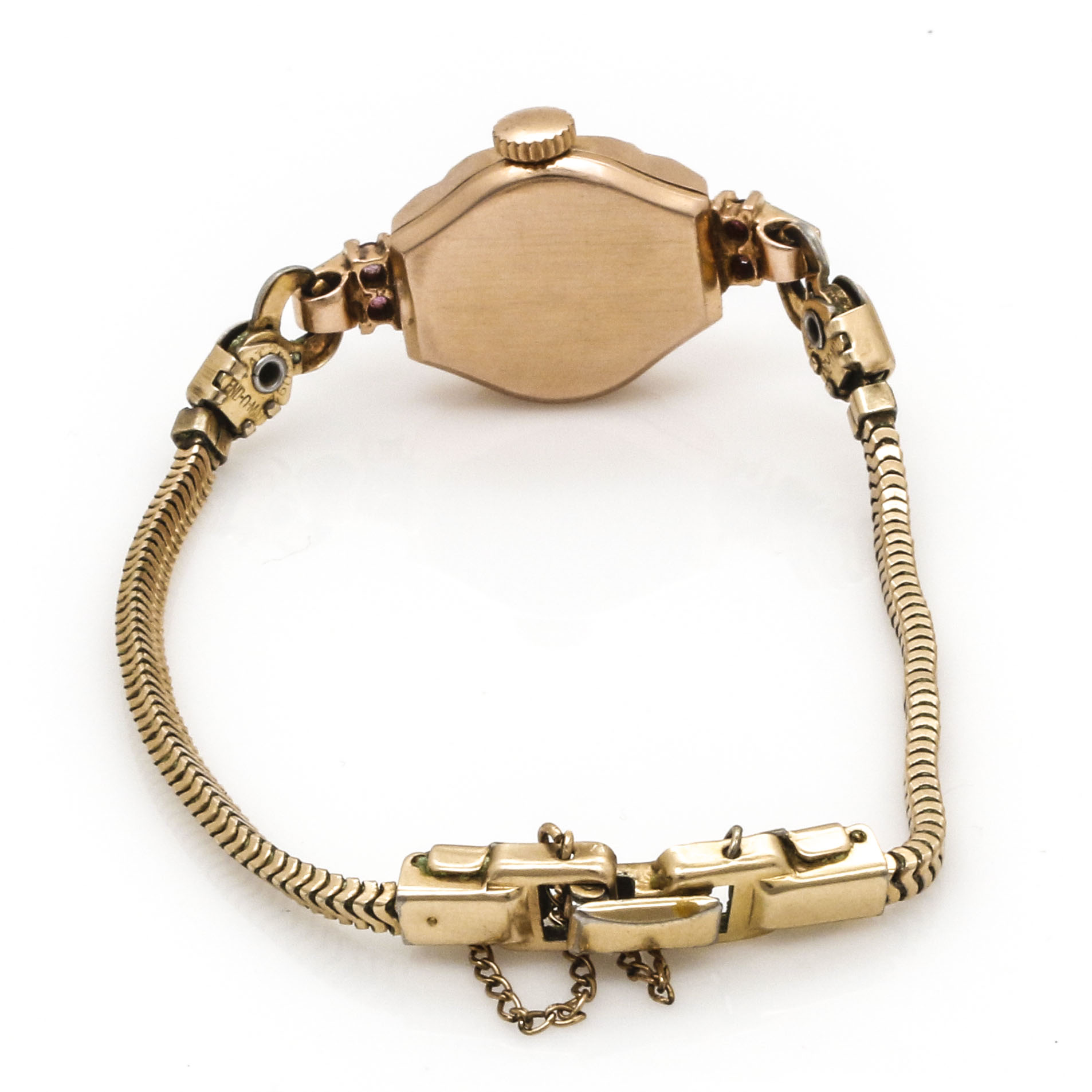 Gotham Deluxe 14K Tri-Tone Gold Ruby and Diamond Watch