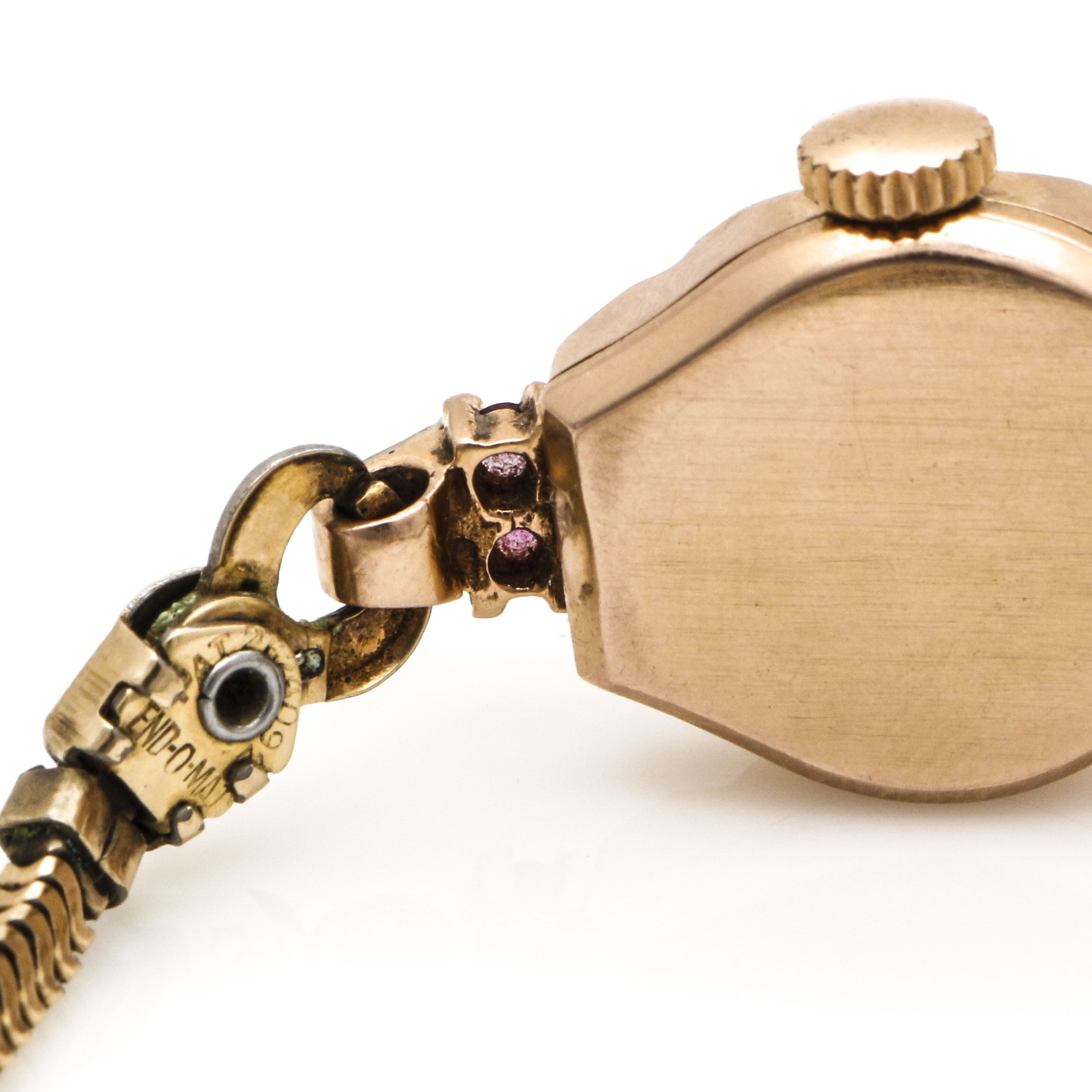 Gotham Deluxe 14K Tri-Tone Gold Ruby and Diamond Watch