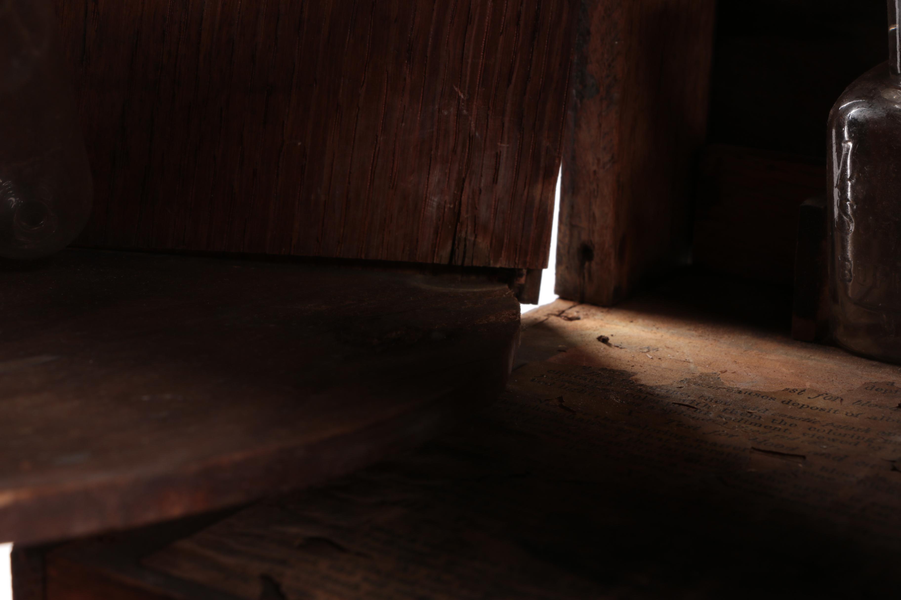 Vintage-to-Antique Medical Lab Kit With Oak Cabinet