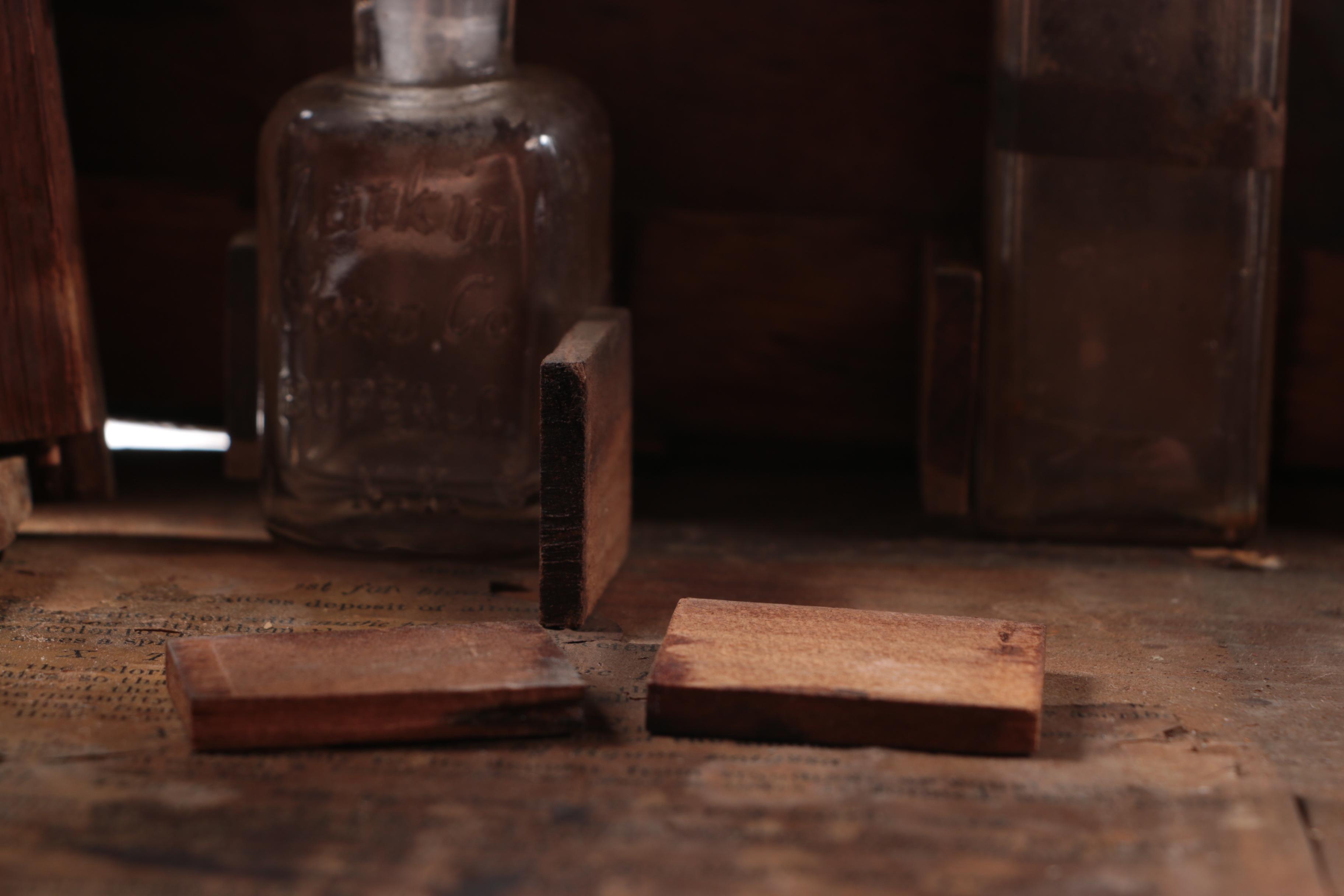 Vintage-to-Antique Medical Lab Kit With Oak Cabinet