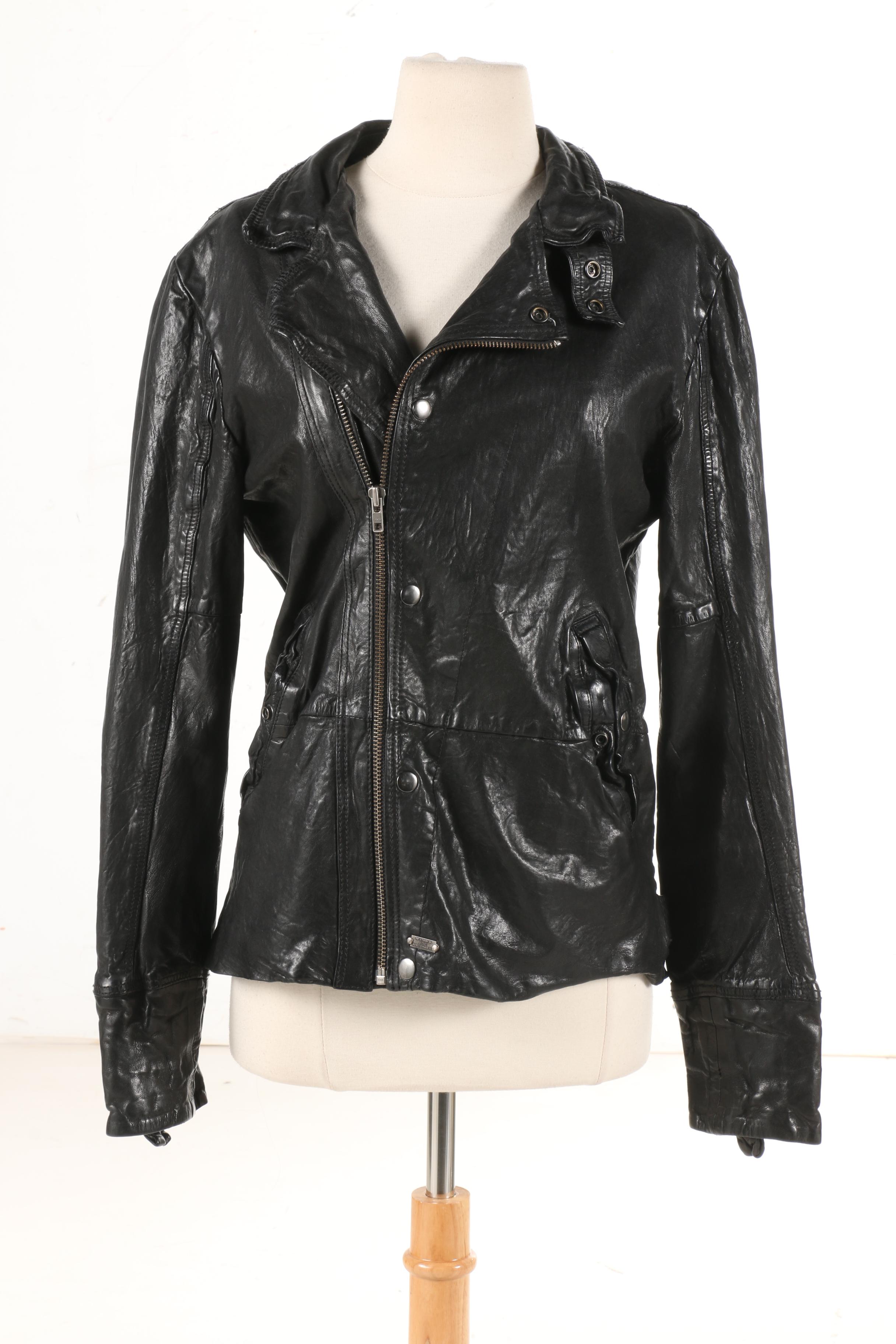 Diesel Black Leather Jacket