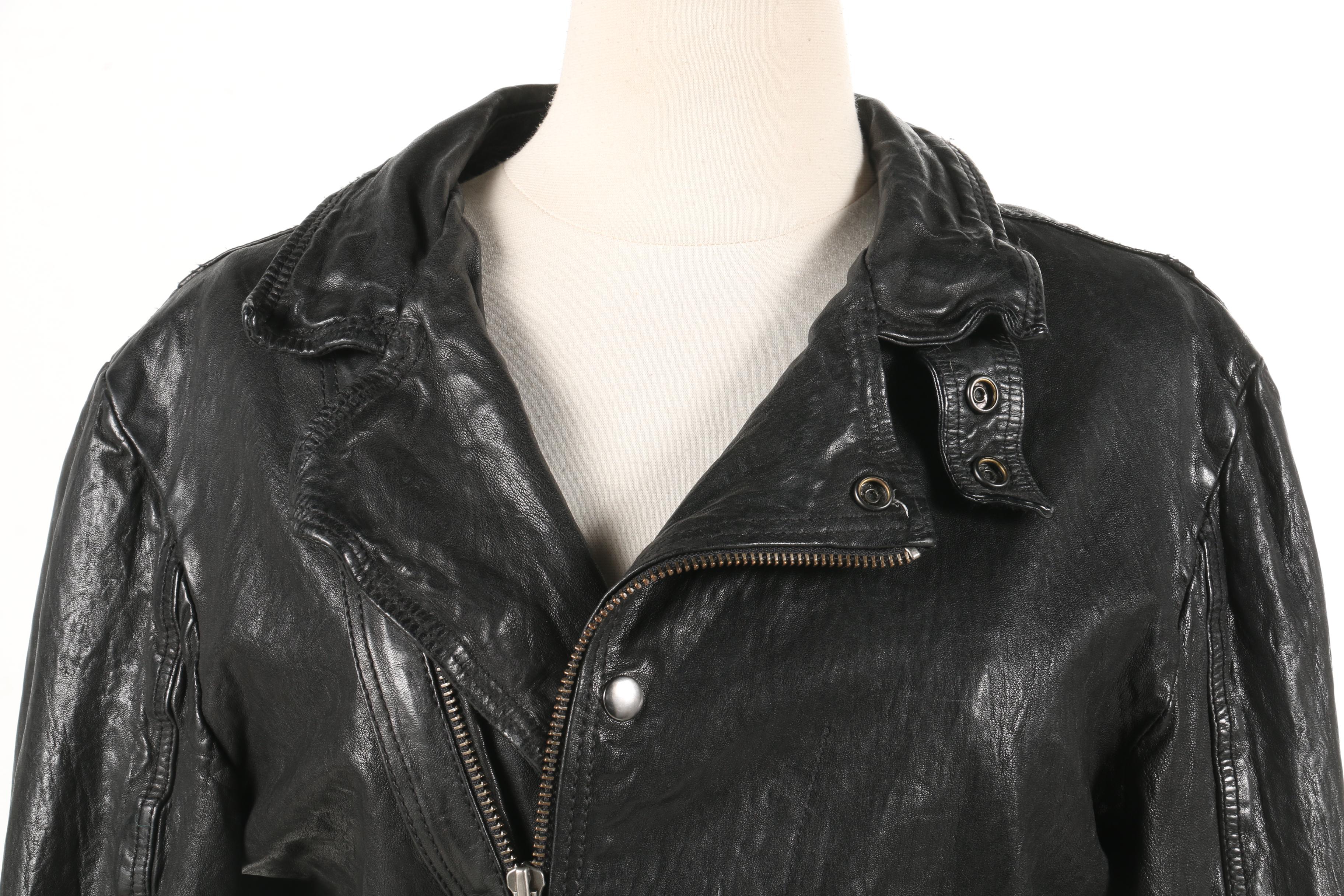 Diesel Black Leather Jacket