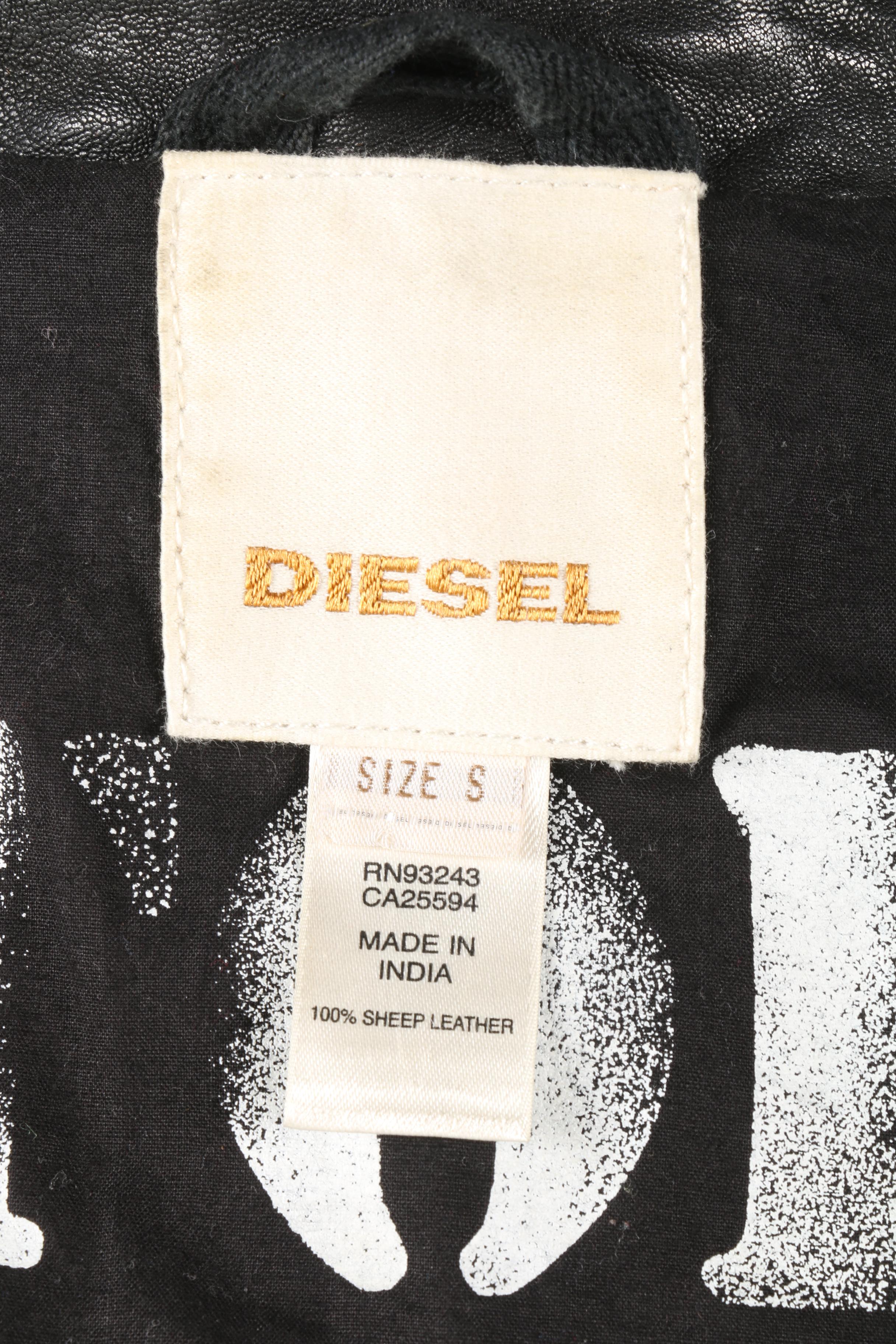 Diesel Black Leather Jacket