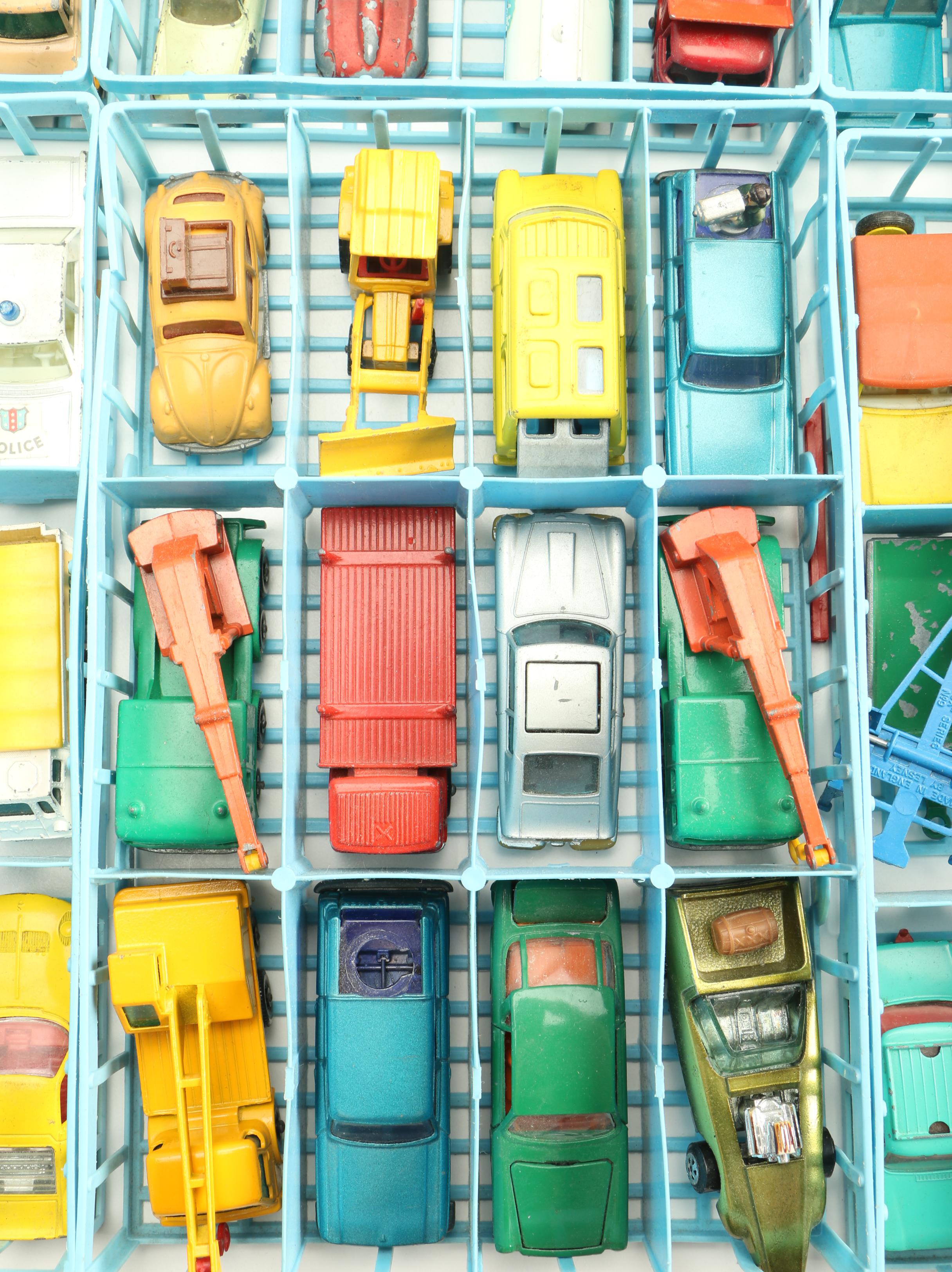 1968 Lesney Matchbox Car Collector Case with Assorted Die-Cast Cars