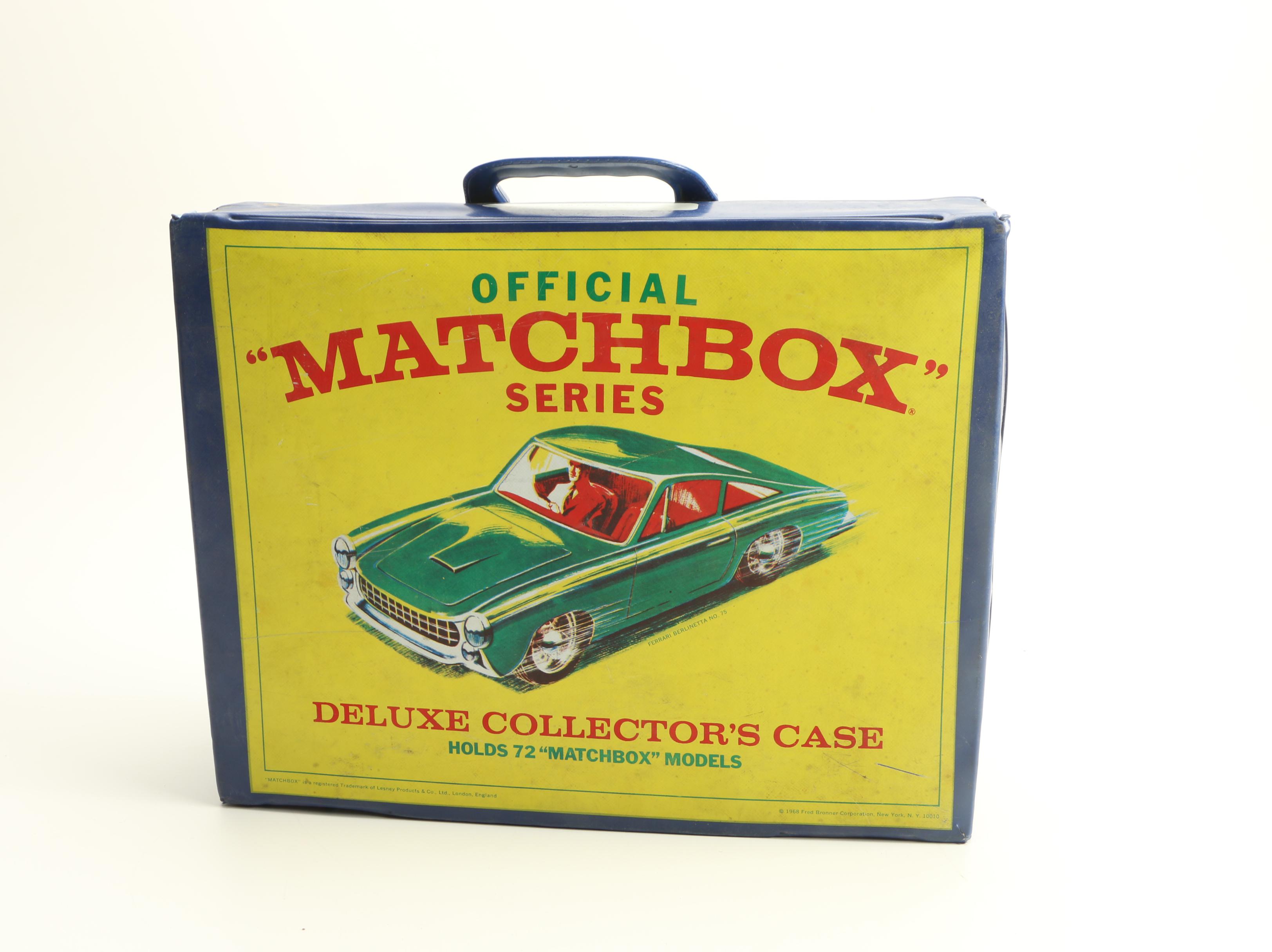 1968 Lesney Matchbox Car Collector Case with Assorted Die-Cast Cars
