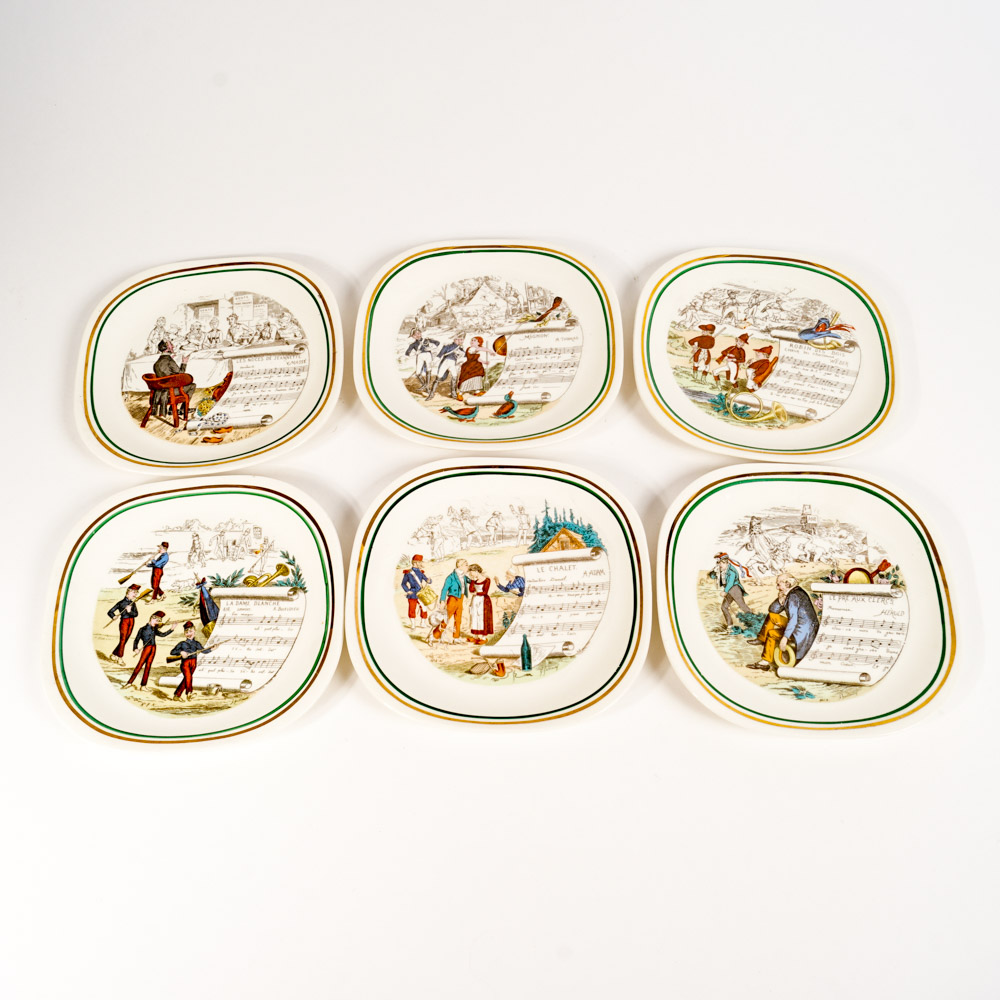 Set of Six Musical Plates