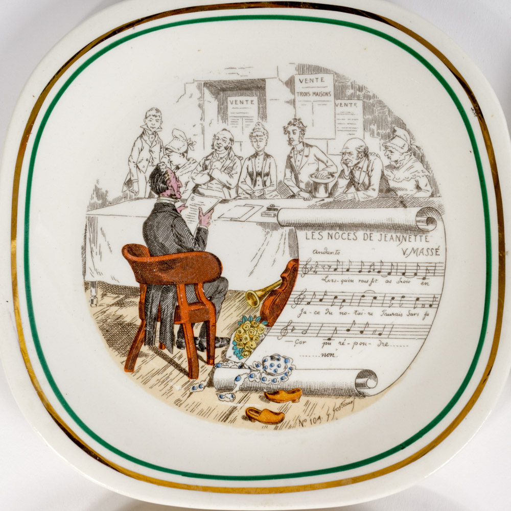 Set of Six Musical Plates