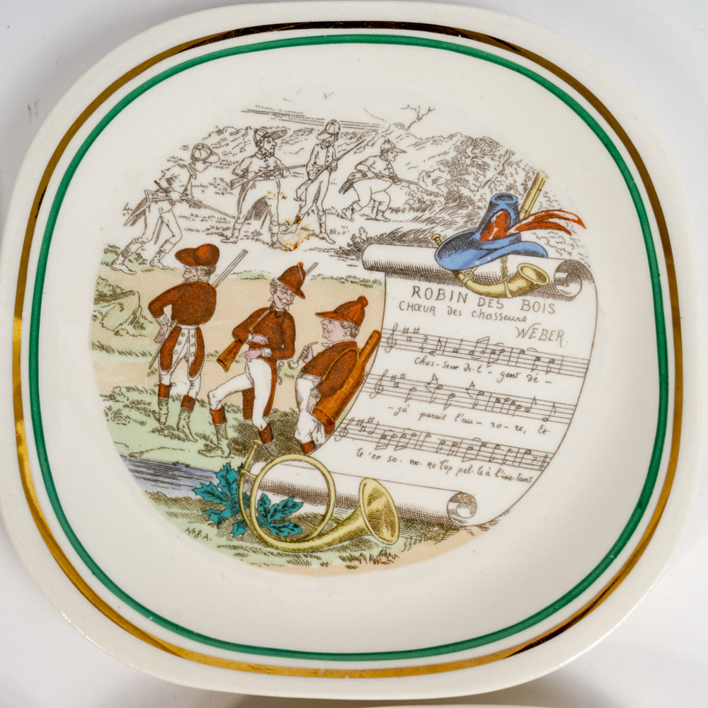 Set of Six Musical Plates