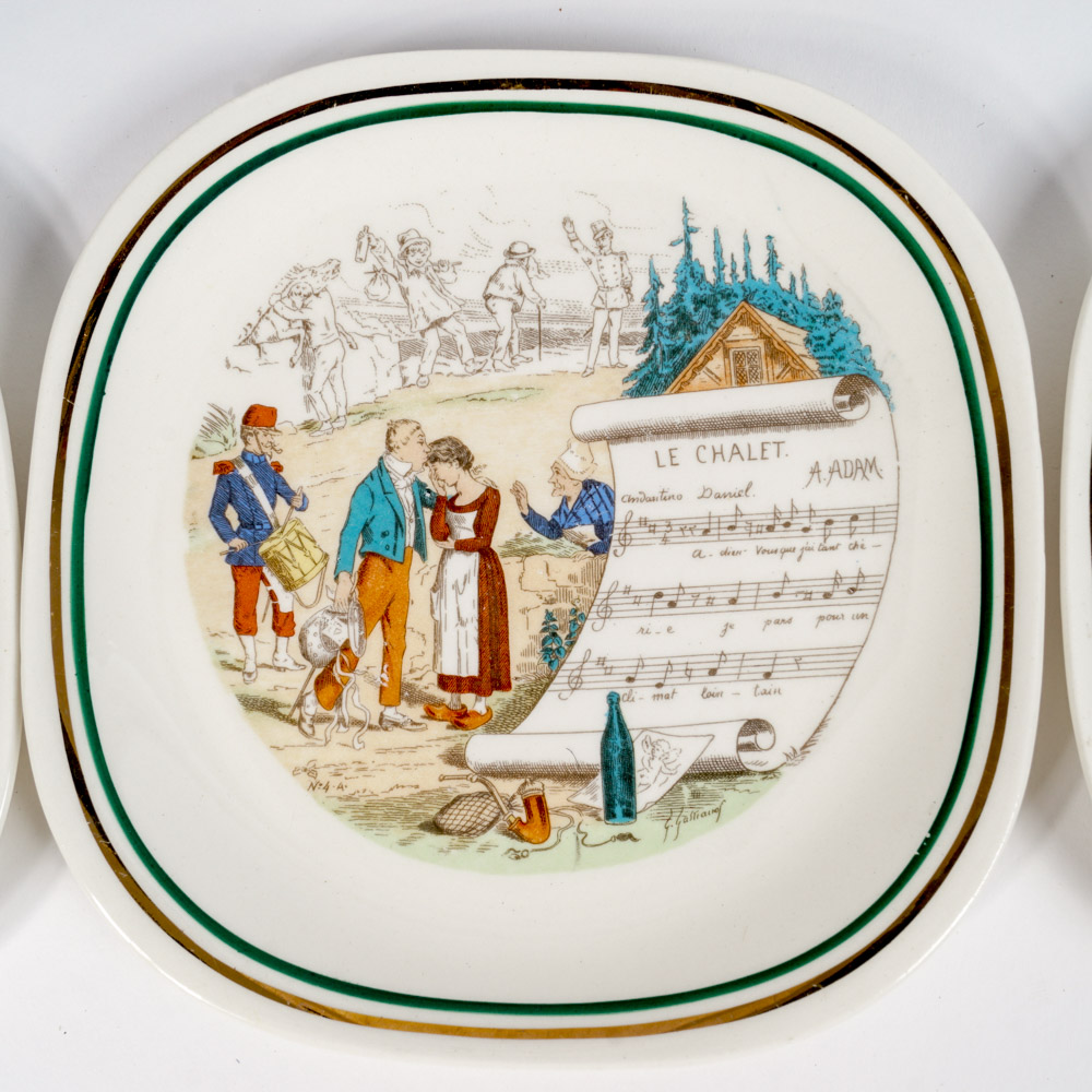 Set of Six Musical Plates