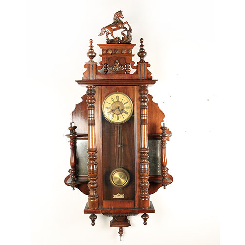 Antique Junghans Horse Finial Wall Clock