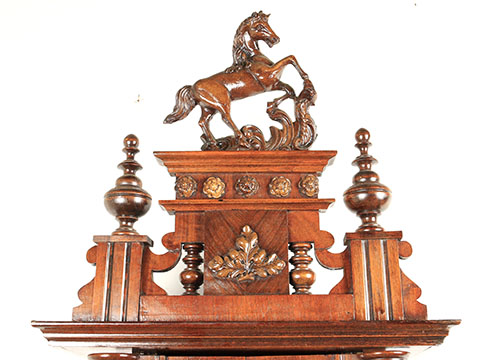 Antique Junghans Horse Finial Wall Clock