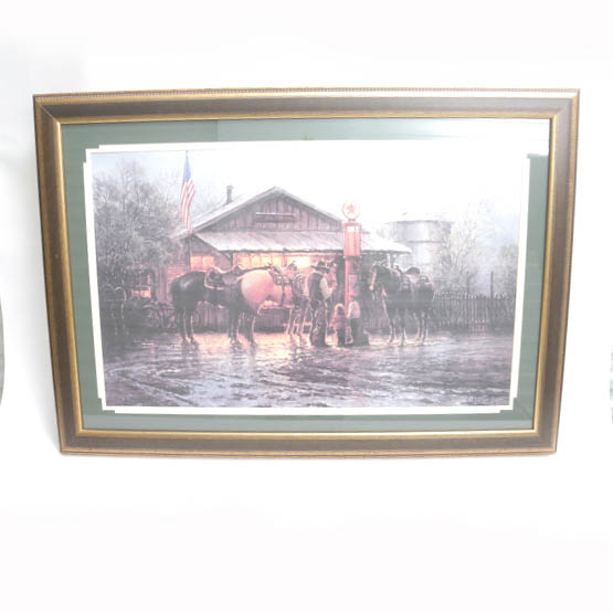 Offset Lithograph After G. Harvey's "At Grandpa's Store"