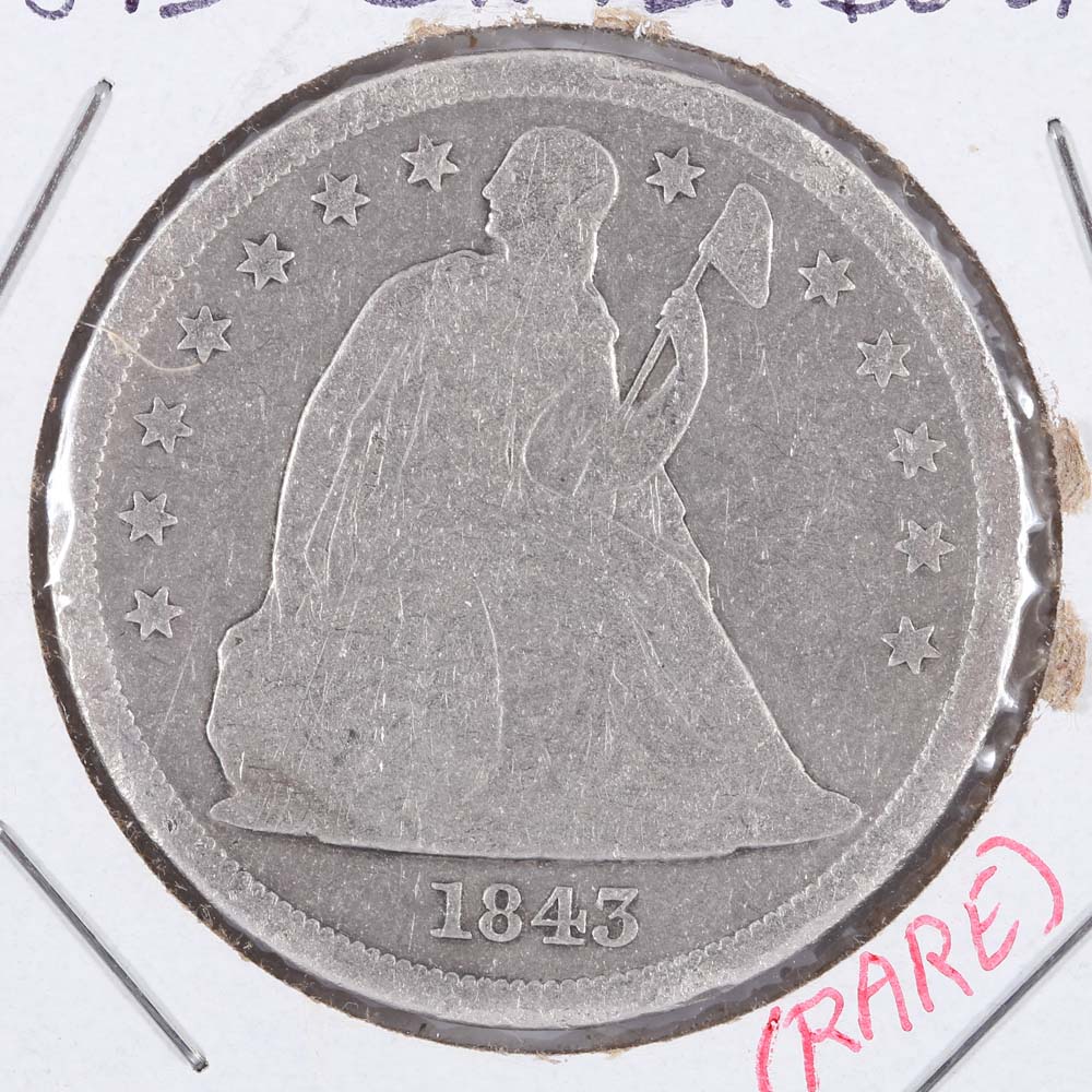 1843 Seated Liberty Silver Dollar