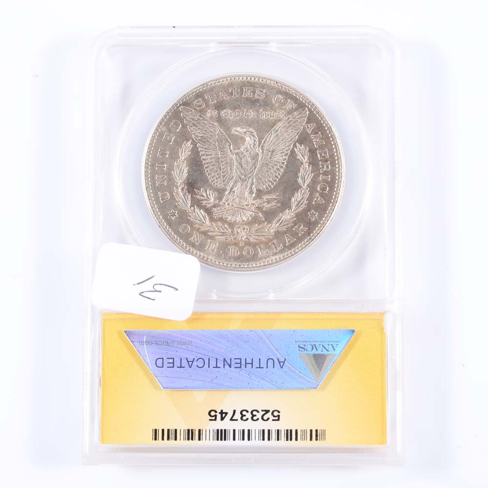 MS 62 Graded (by ANACS) 1878-S Morgan Silver Dollar