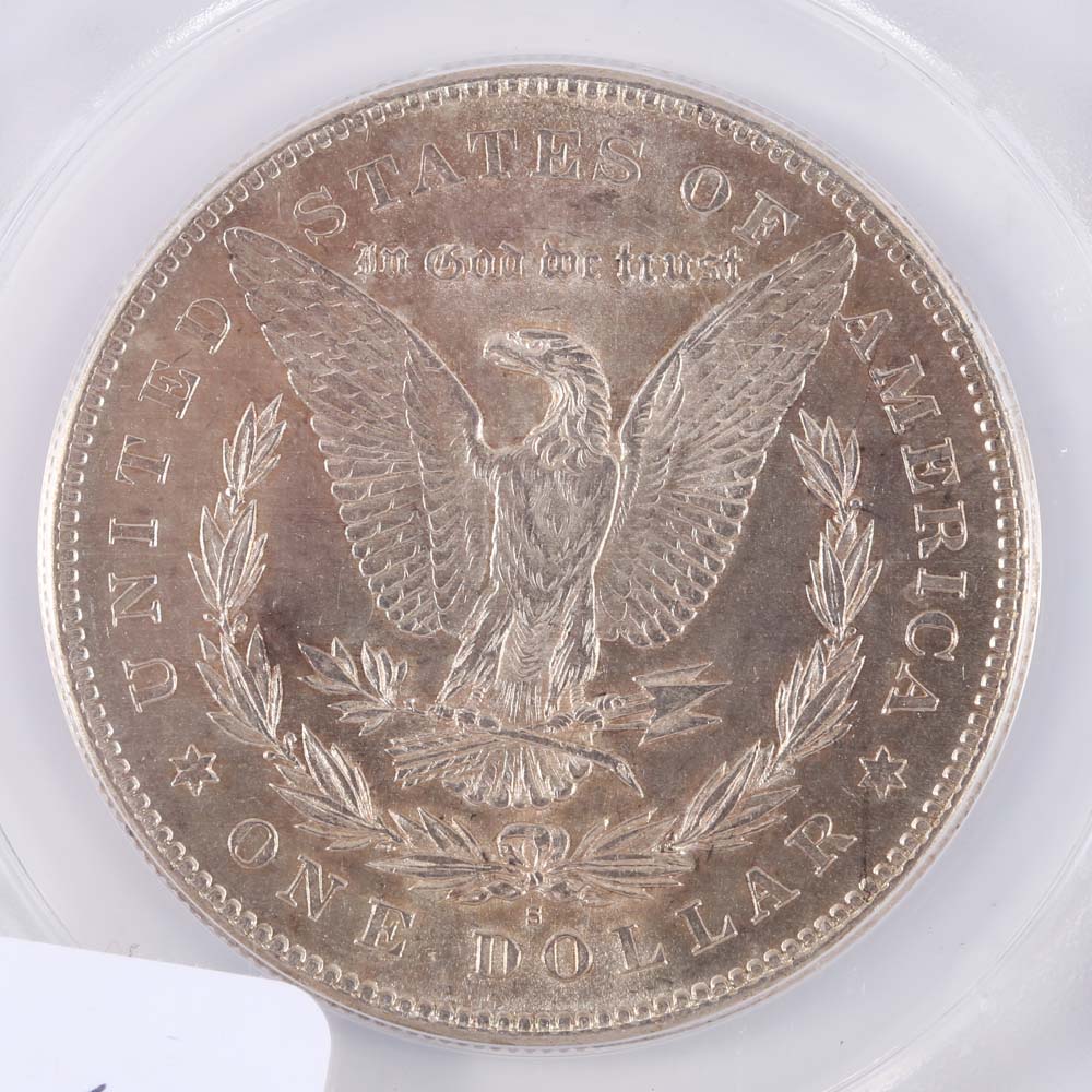 MS 62 Graded (by ANACS) 1878-S Morgan Silver Dollar