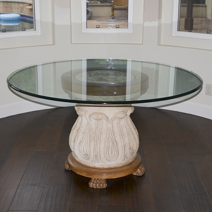 Glass Top Pedestal Dining Table