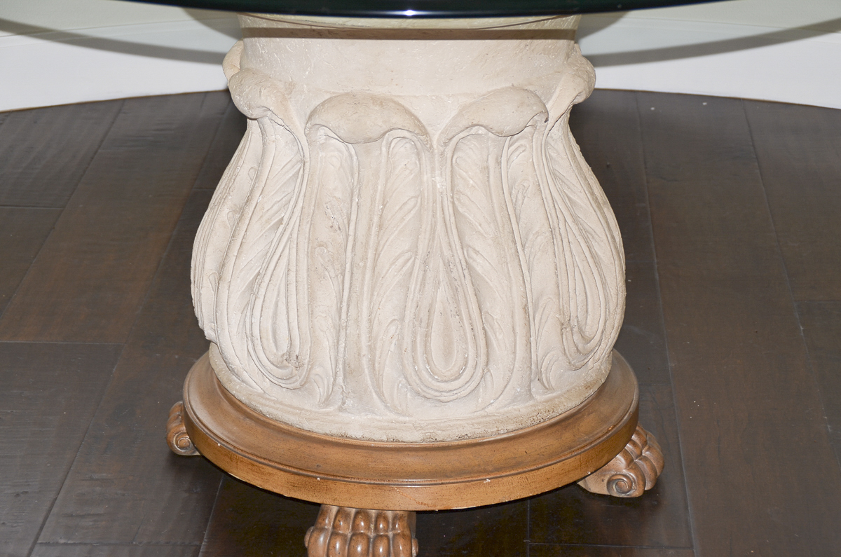 Glass Top Pedestal Dining Table