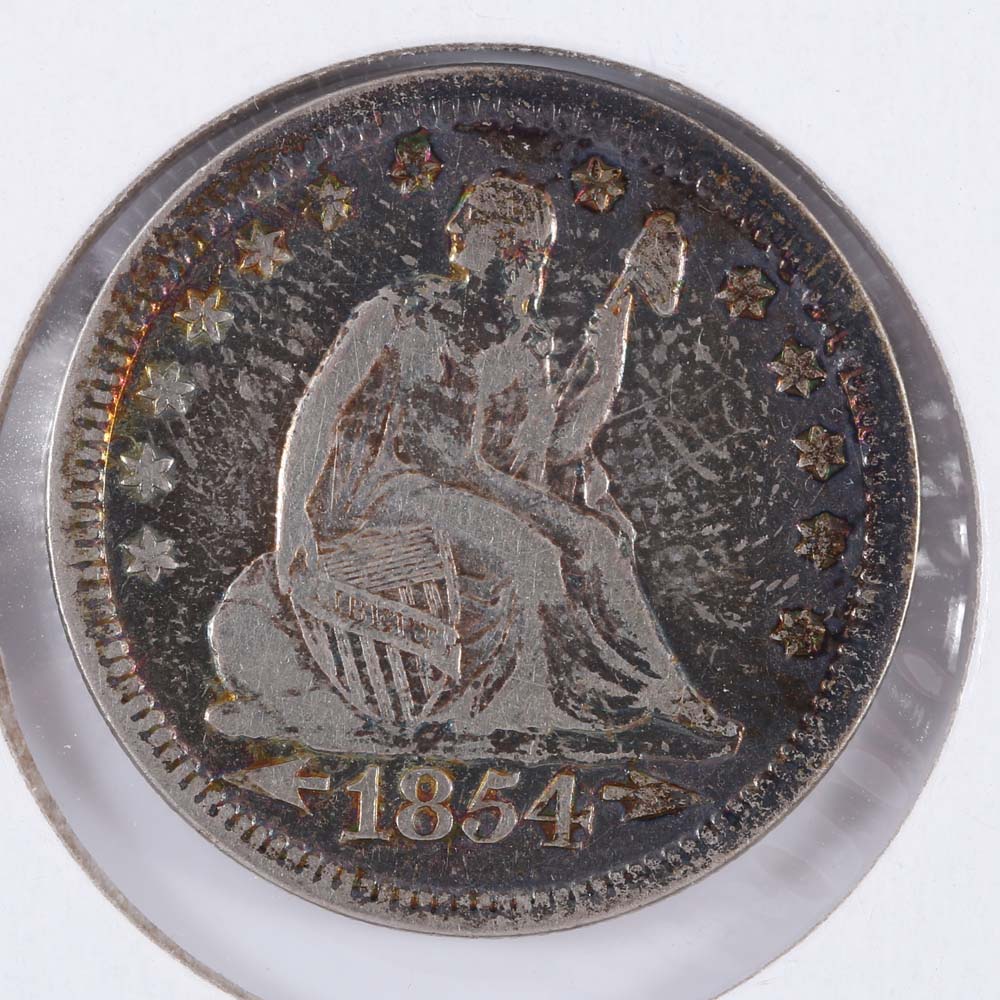 1854 Seated Liberty Quarter