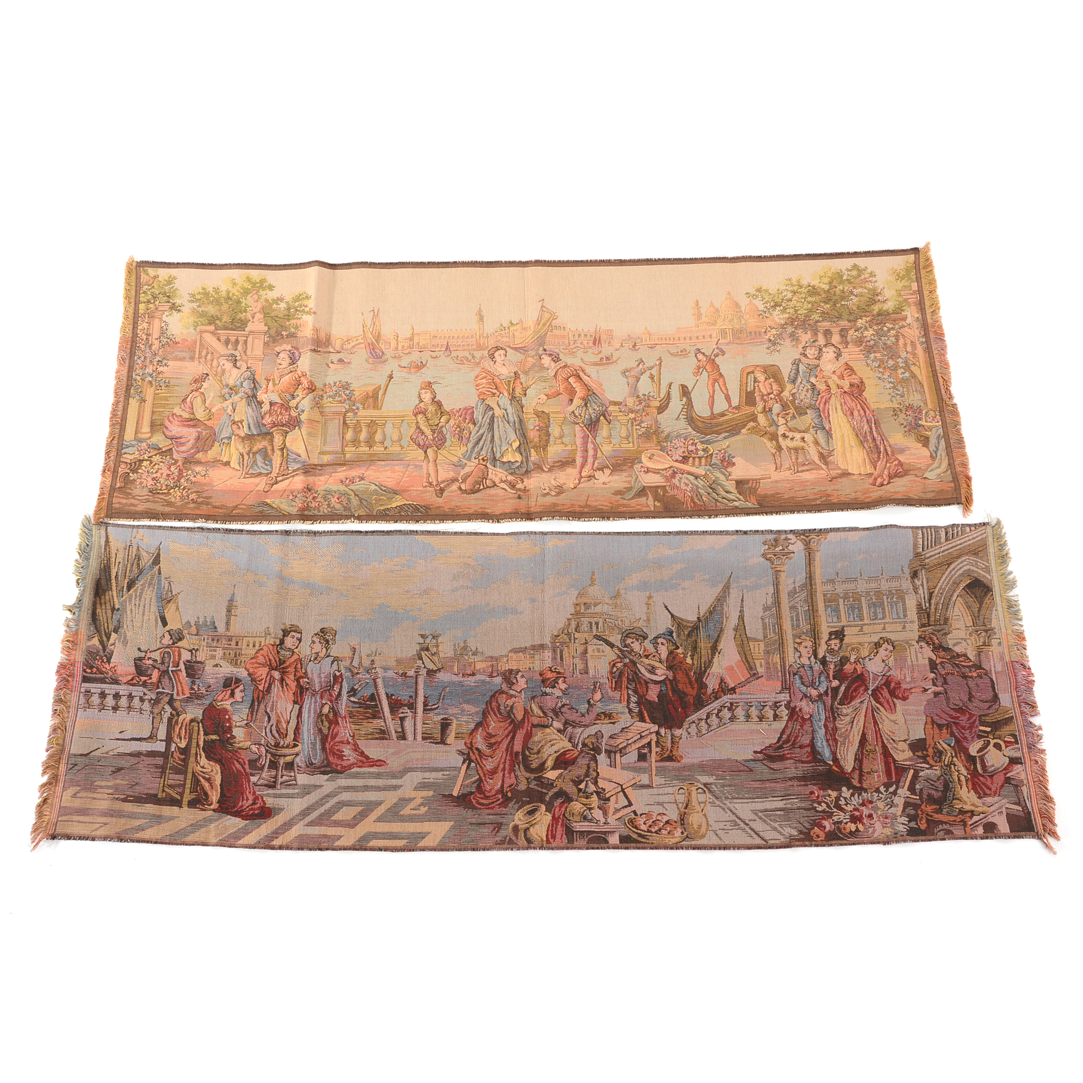 Vintage Venitian Style Machine Woven Tapestry Panels