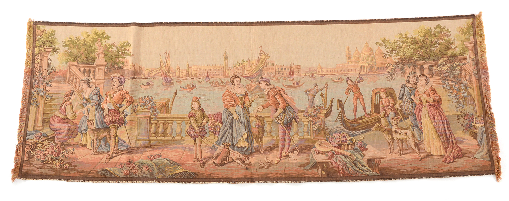 Vintage Venitian Style Machine Woven Tapestry Panels