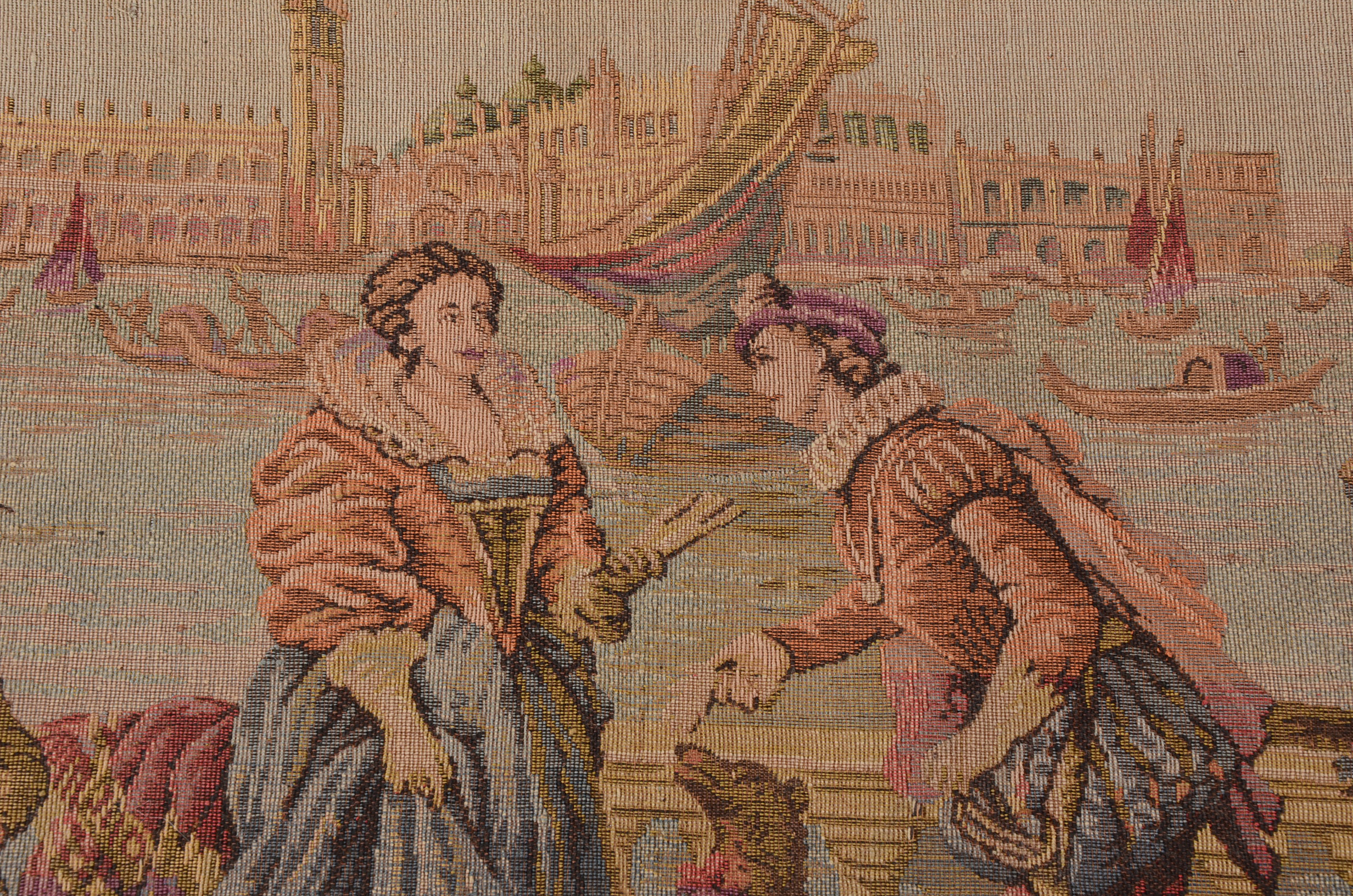 Vintage Venitian Style Machine Woven Tapestry Panels