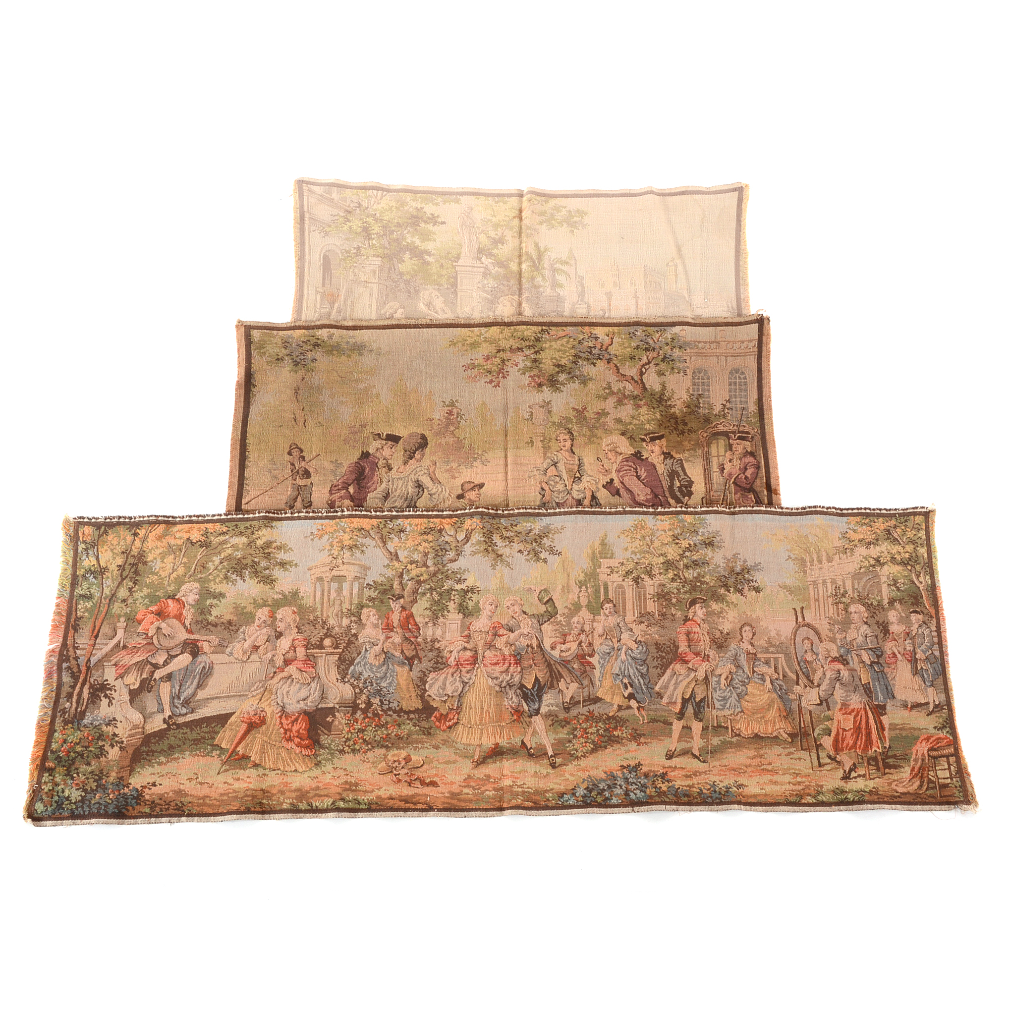 Belgian Romantic Themed Machine Woven Tapestry Panels