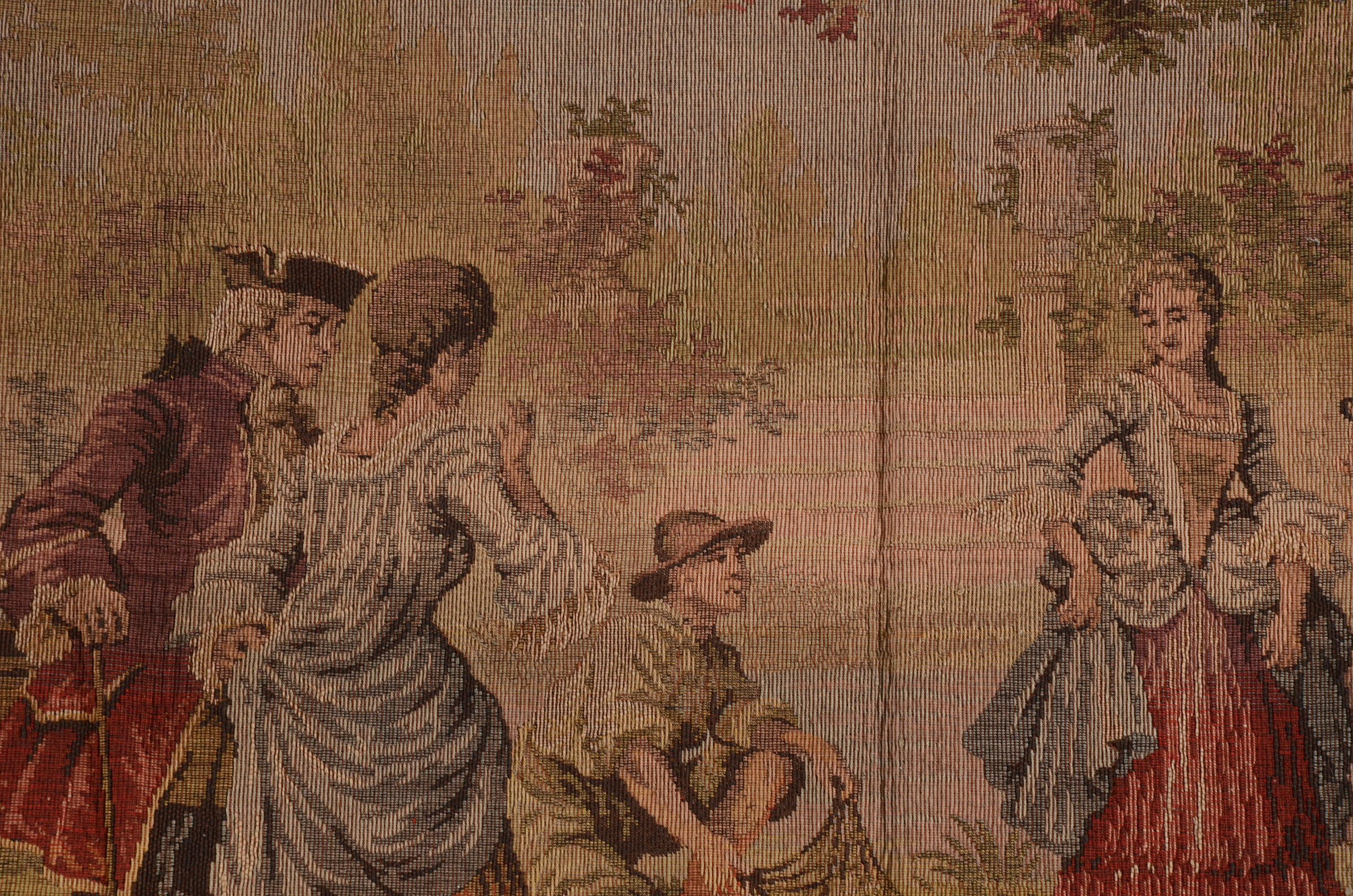 Belgian Romantic Themed Machine Woven Tapestry Panels