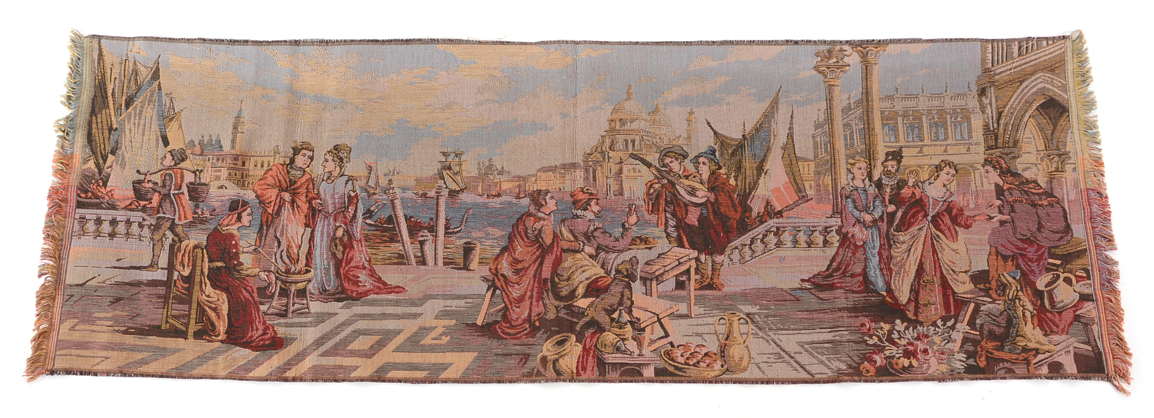 Vintage Venitian Style Machine Woven Tapestry Panels