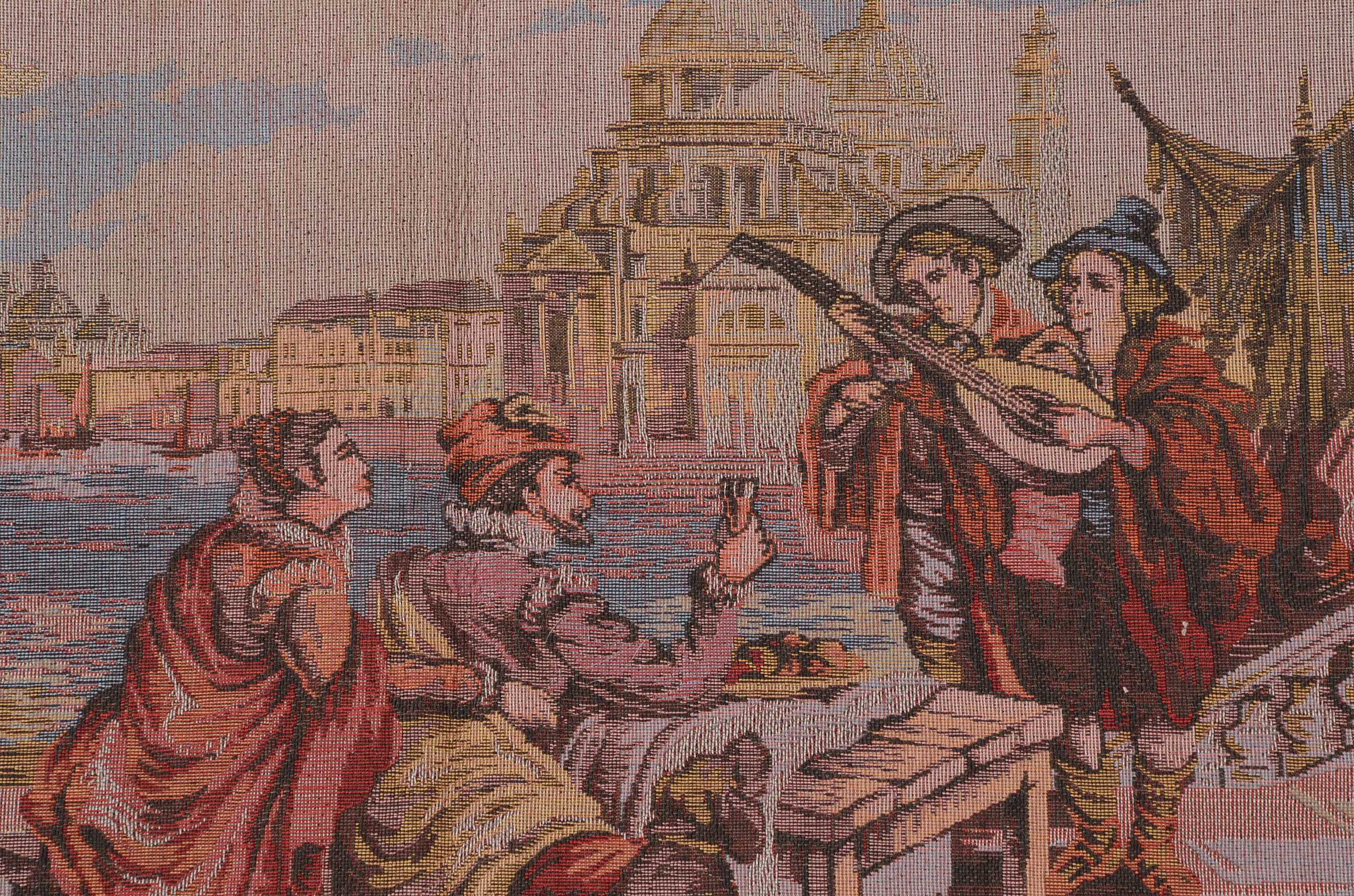 Vintage Venitian Style Machine Woven Tapestry Panels