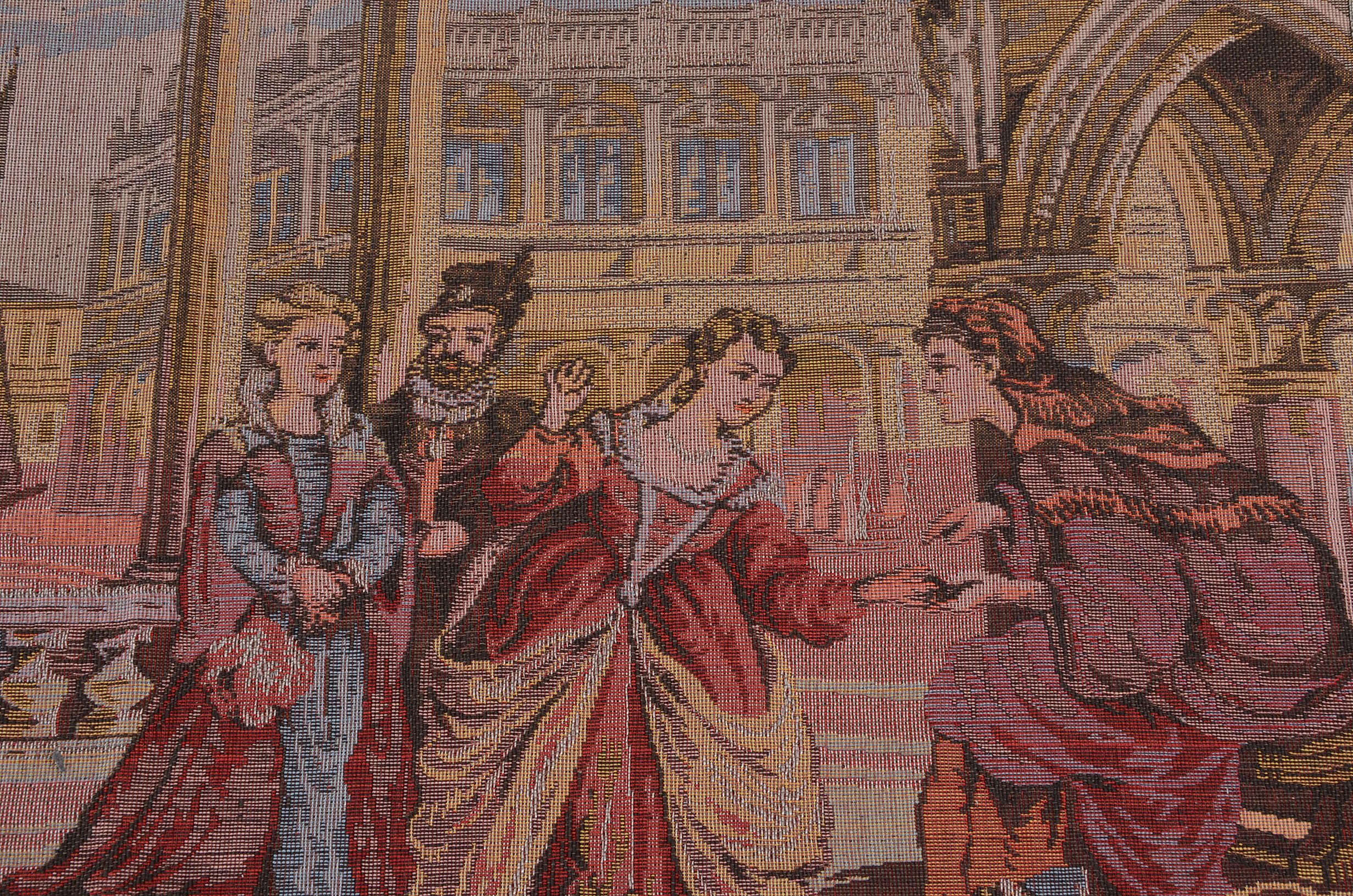 Vintage Venitian Style Machine Woven Tapestry Panels